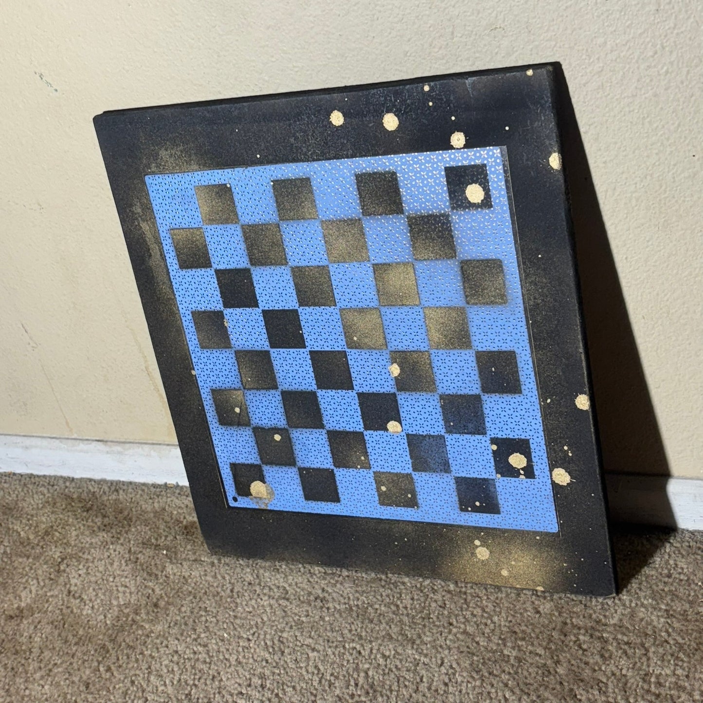 Golden Blue Pattern - Large Scrapbook Chess Board