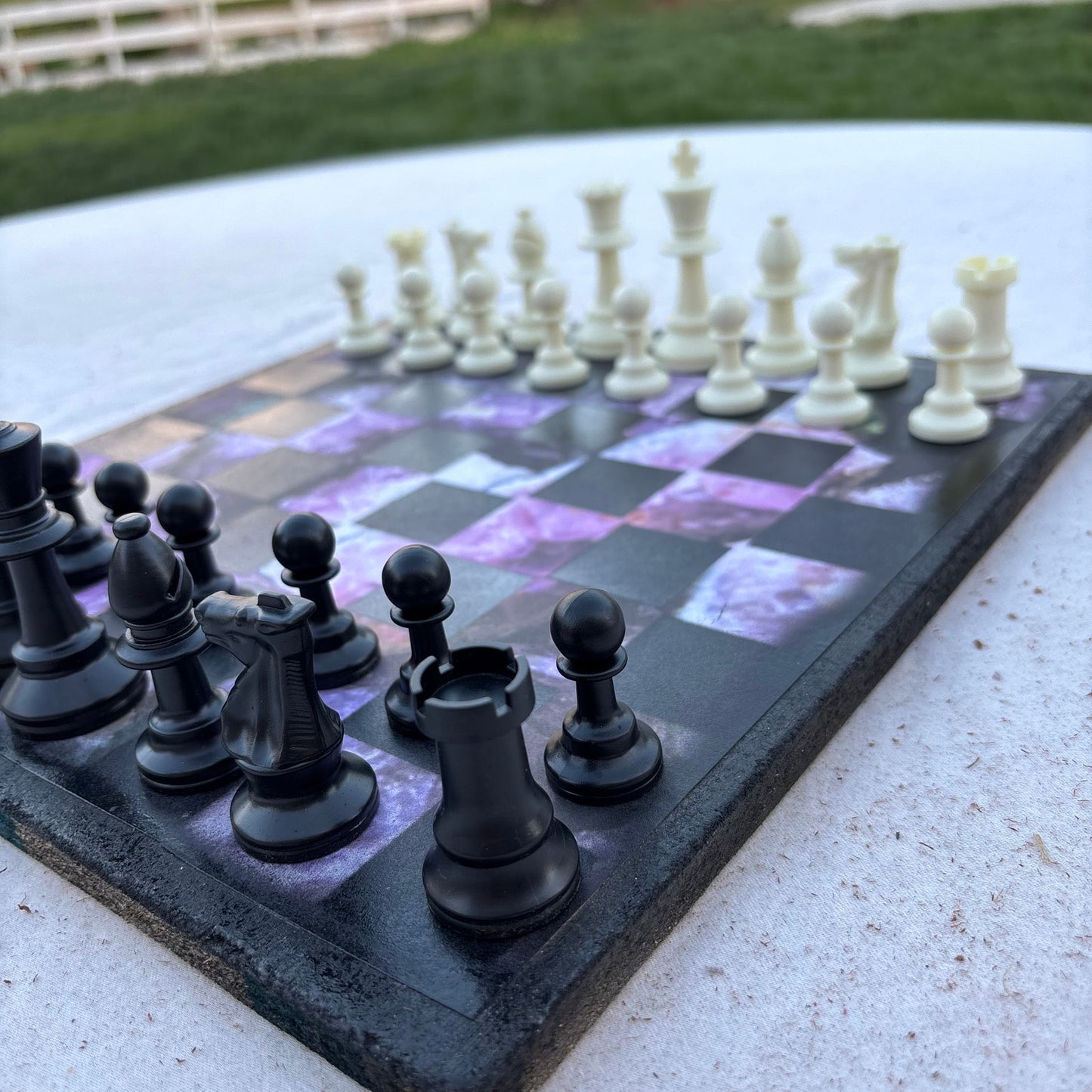 Crystal Purple - Scrapbook Chess Set