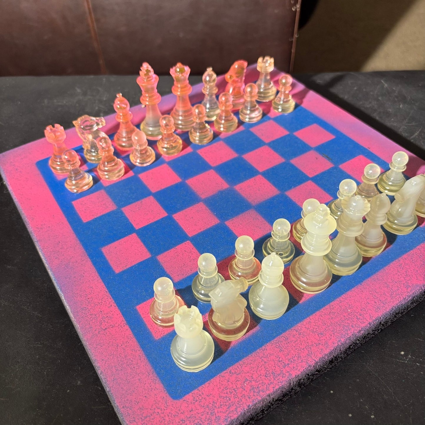 Classic Pink & Blue - Painted Chess Set