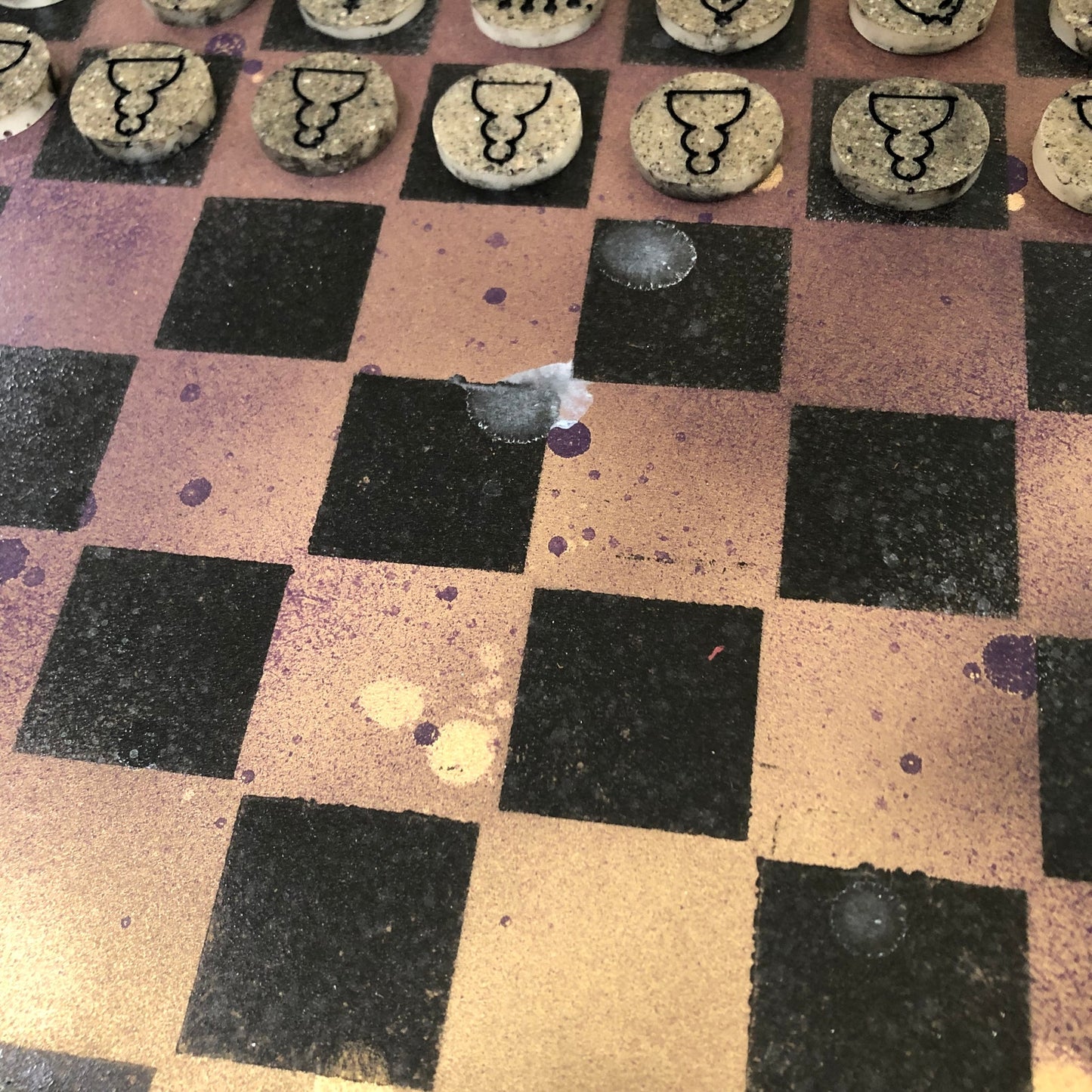 Golden Purple - Painted Chess Set