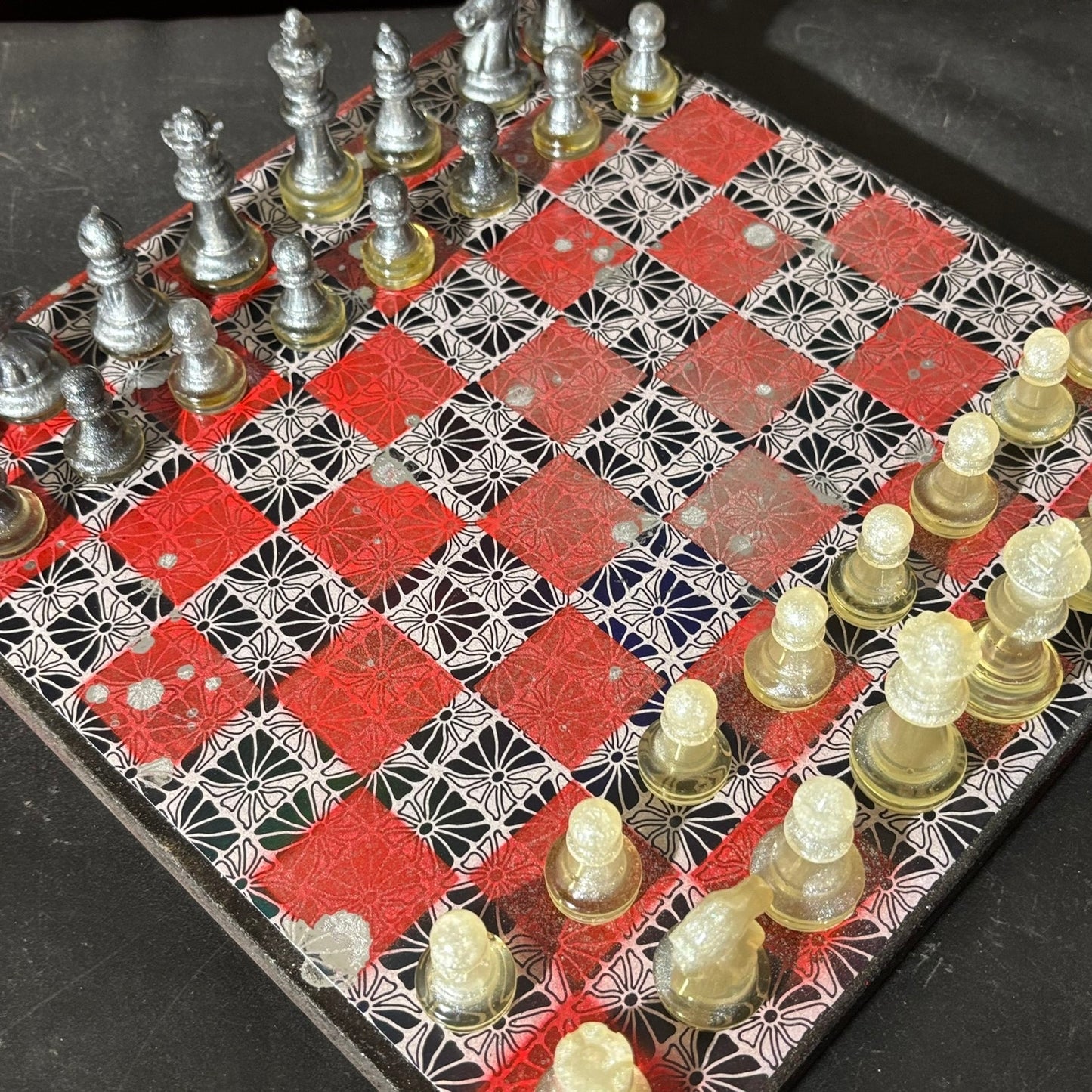 Red Black Prestige- Scrapbook Chess Set