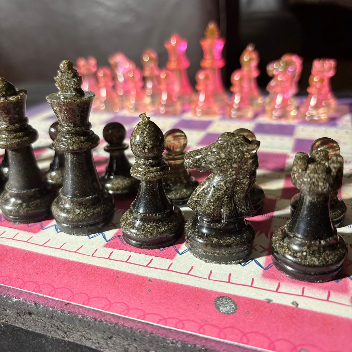 Pink & Purple Mix - Scrapbook Chess Set