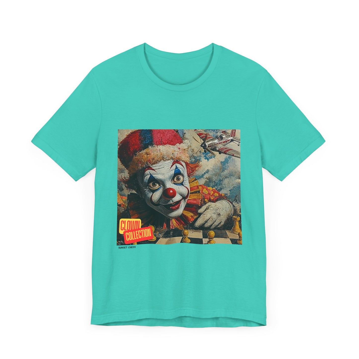 The Astonished Joker - Teal Blue Chess T Shirt