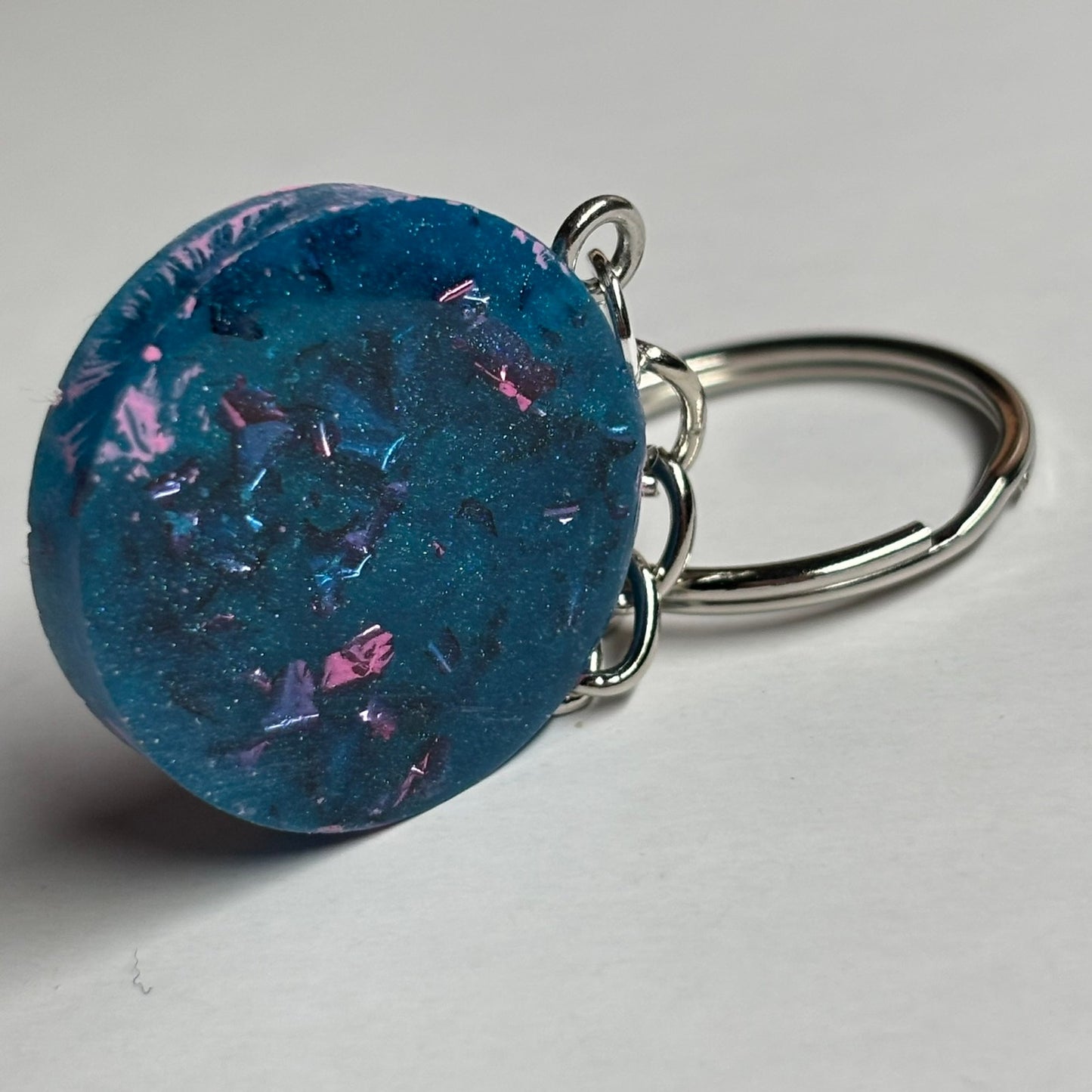 Blue Pink Rook - Handmade Resin Keychain