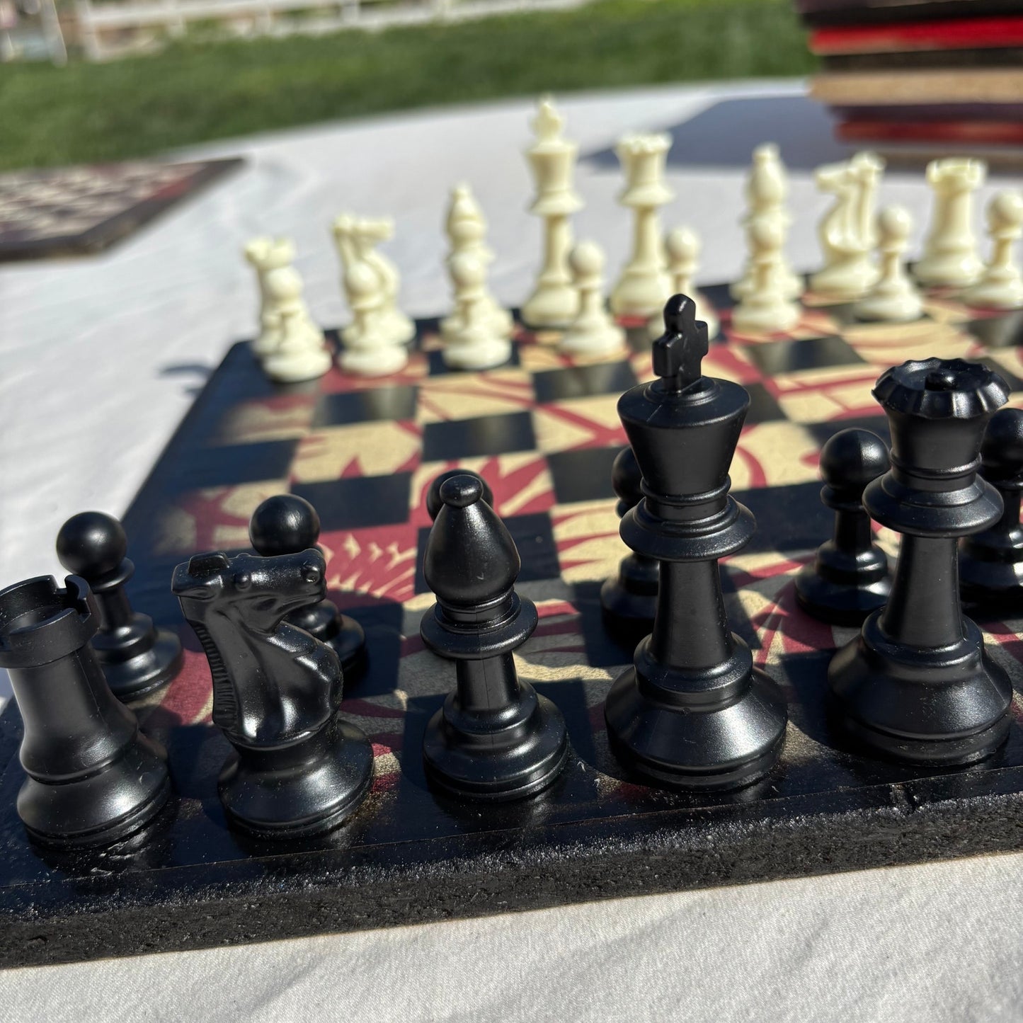 Classic Flower Pattern - Scrapbook Chess Set