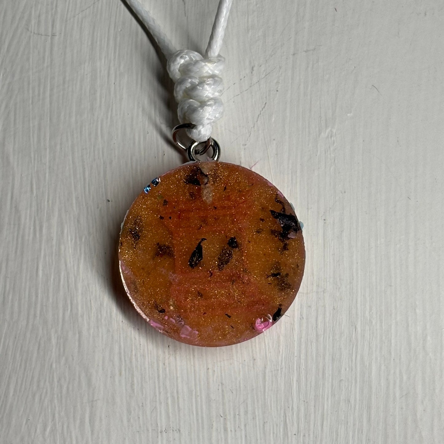 Fire Pink Rook - Handmade Resin Chess Necklace - Flat Edition