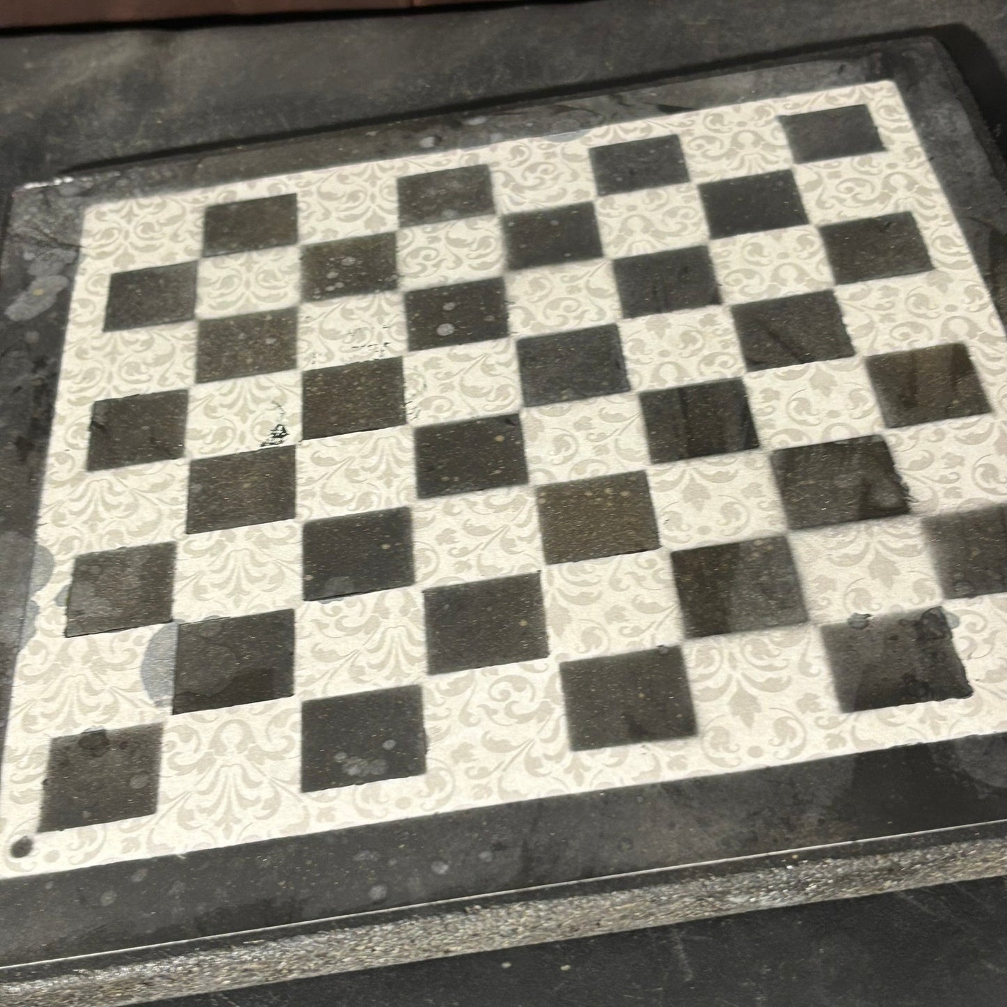 Gray & Black Gold Mist - Scrapbook Chess Board