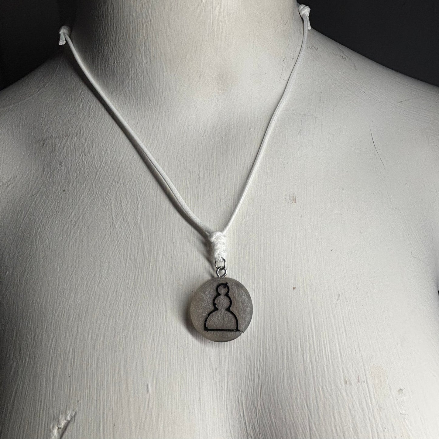 Silver Pawn - Handmade Resin Chess Necklace