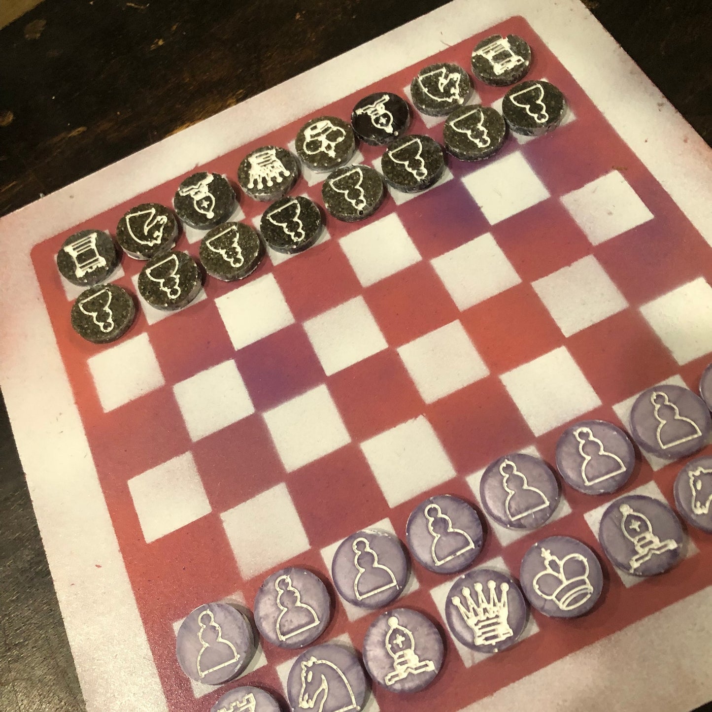 Sploosh Pink - Painted Chess Set