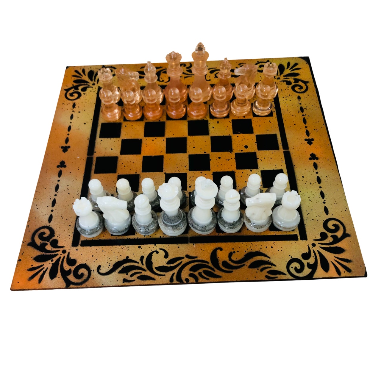Safari Orange - Painted Chess Set