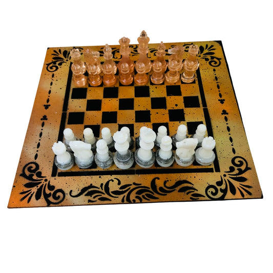 Safari Orange - Painted Chess Set