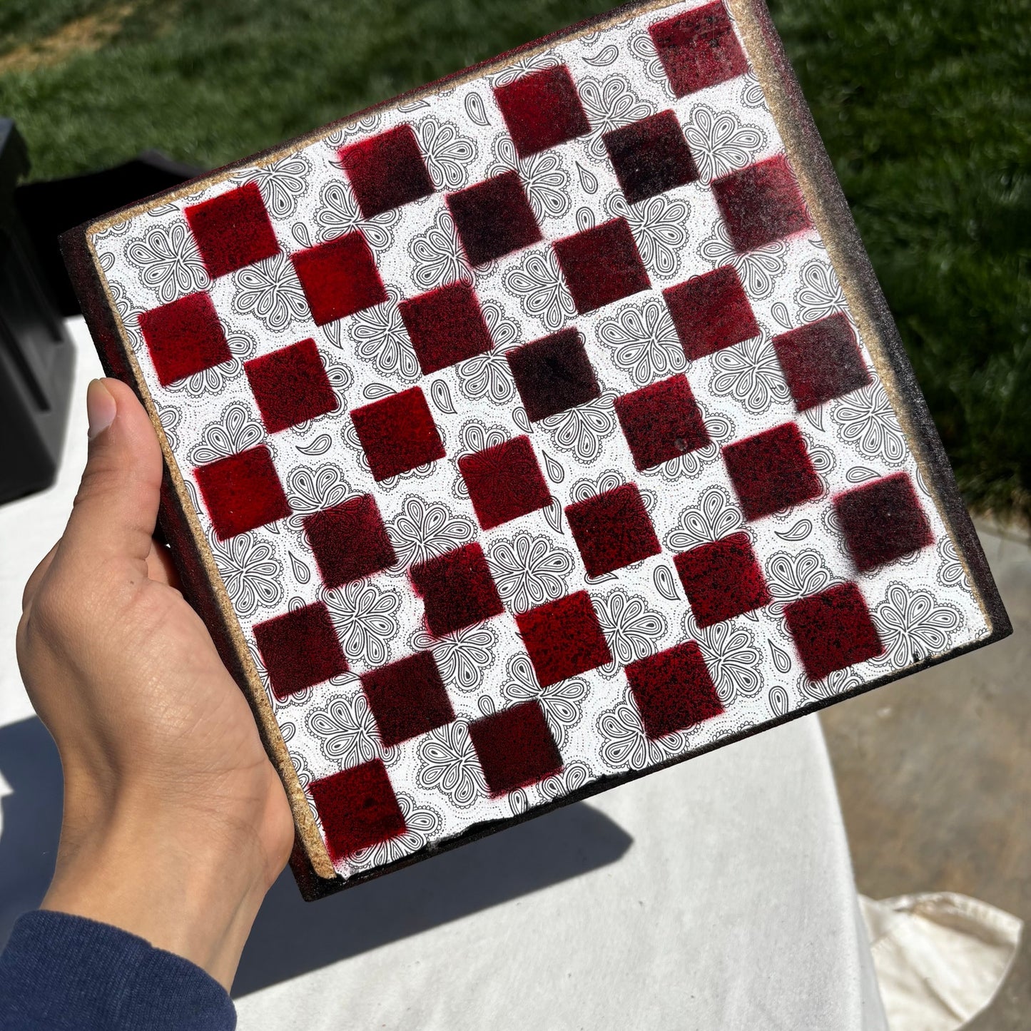 The Dark Red - Scrapbook Chess Set