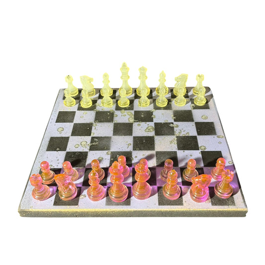 Purple Clean Pink - Painted Chess Set