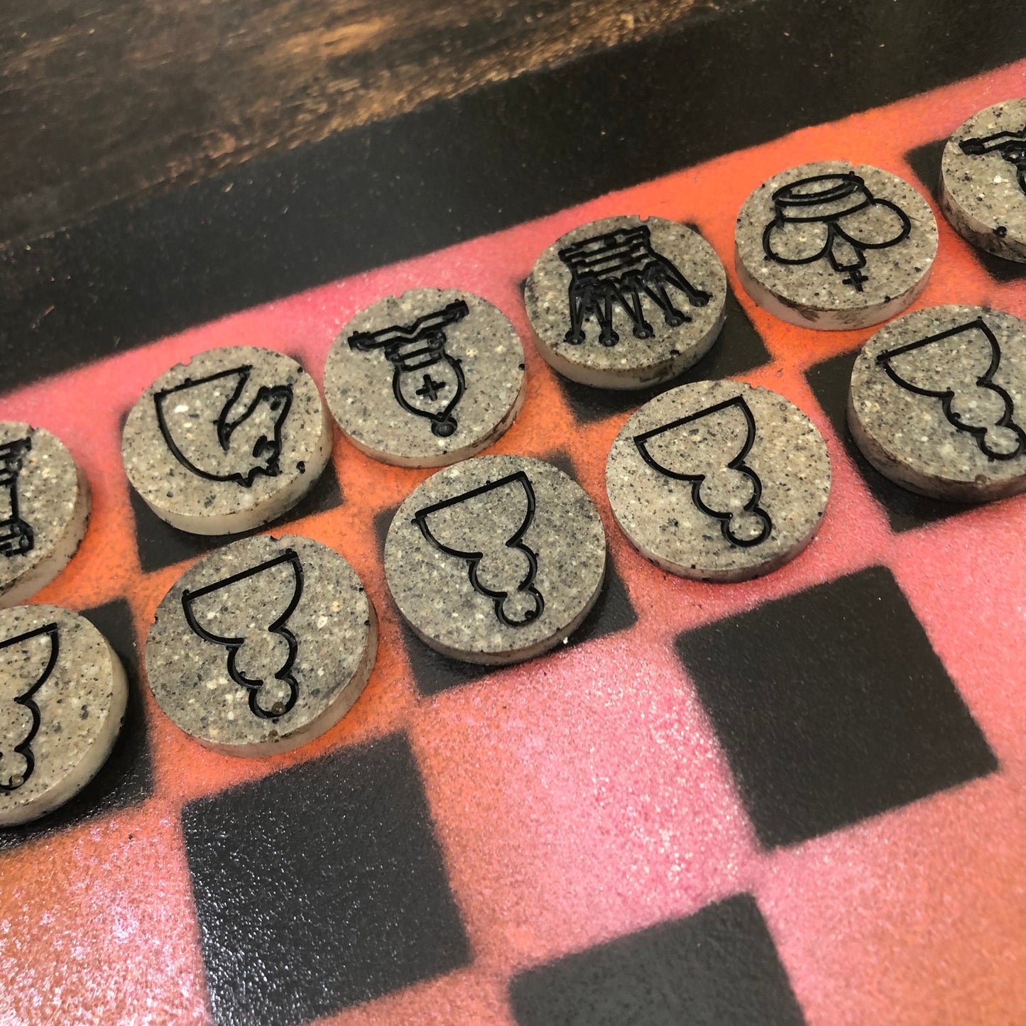 Cool Orange - Painted Chess Set