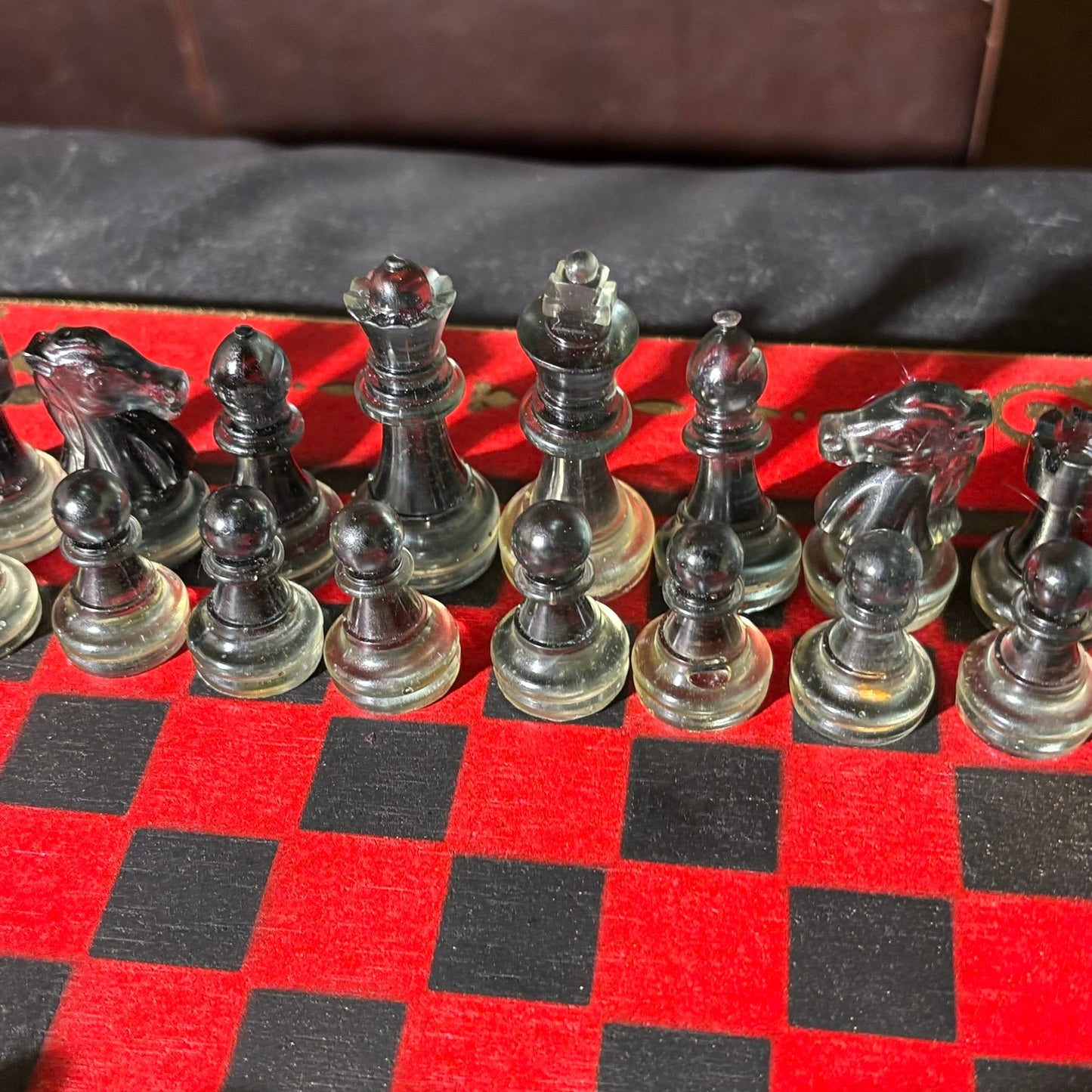 Golden Black & Red - Painted Chess Set