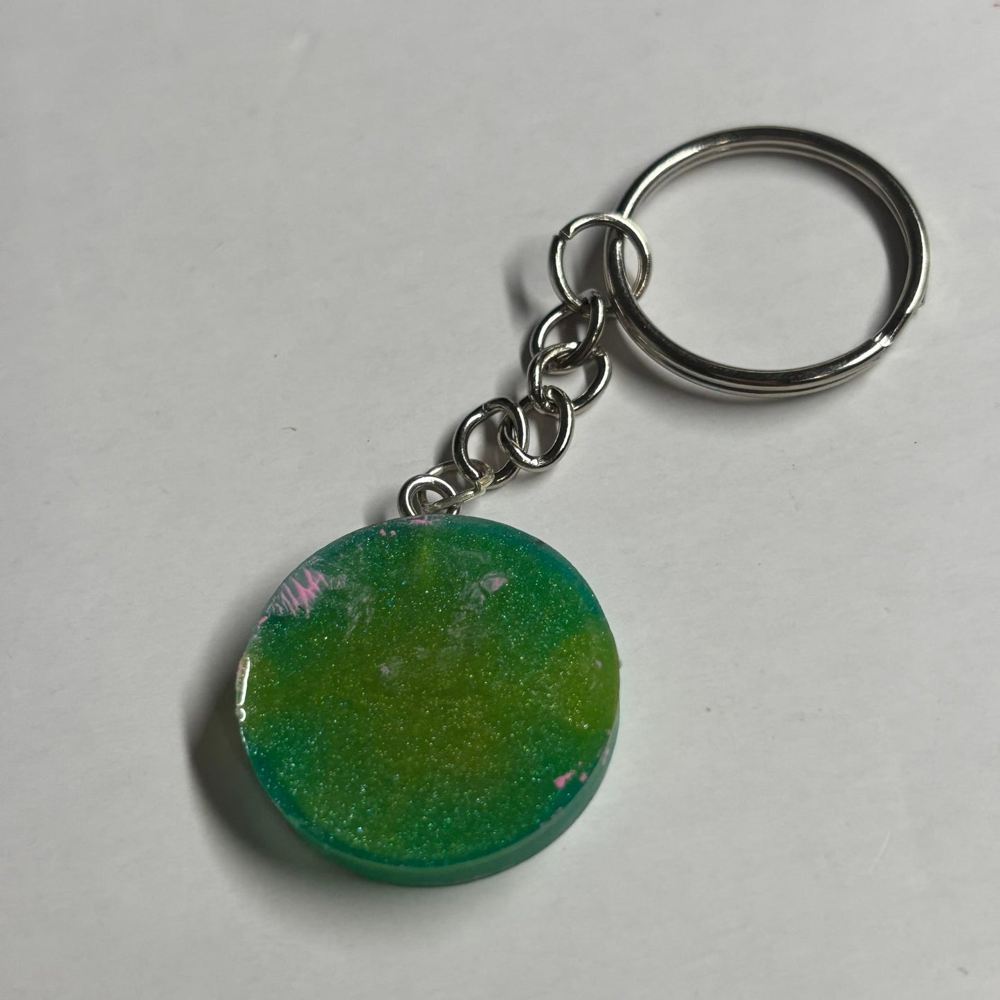 Green Pink Bishop - Handmade Resin Keychain