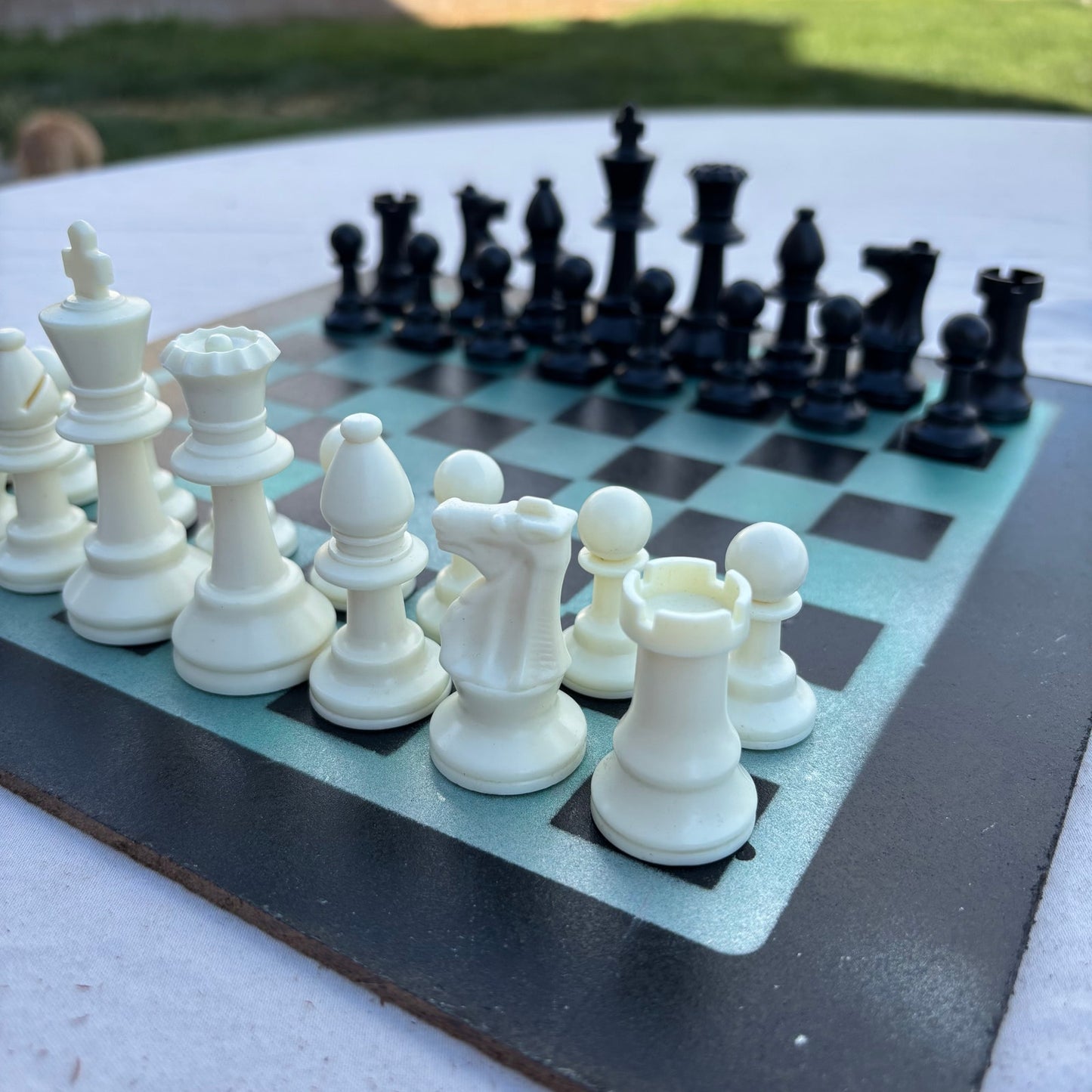 Mint Green - Painted Chess Set
