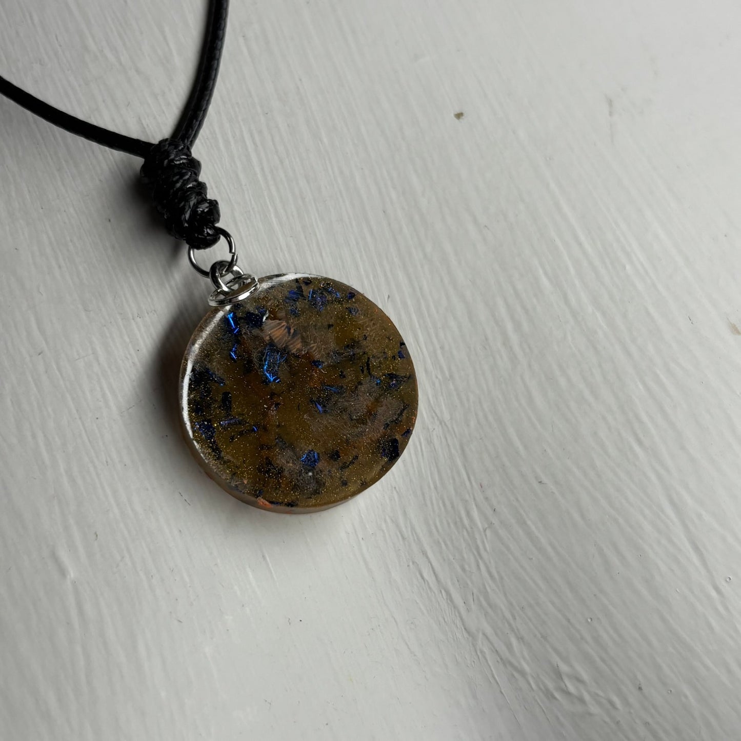 Green & Orange Luxury Pawn - Handmade Resin Chess Necklace