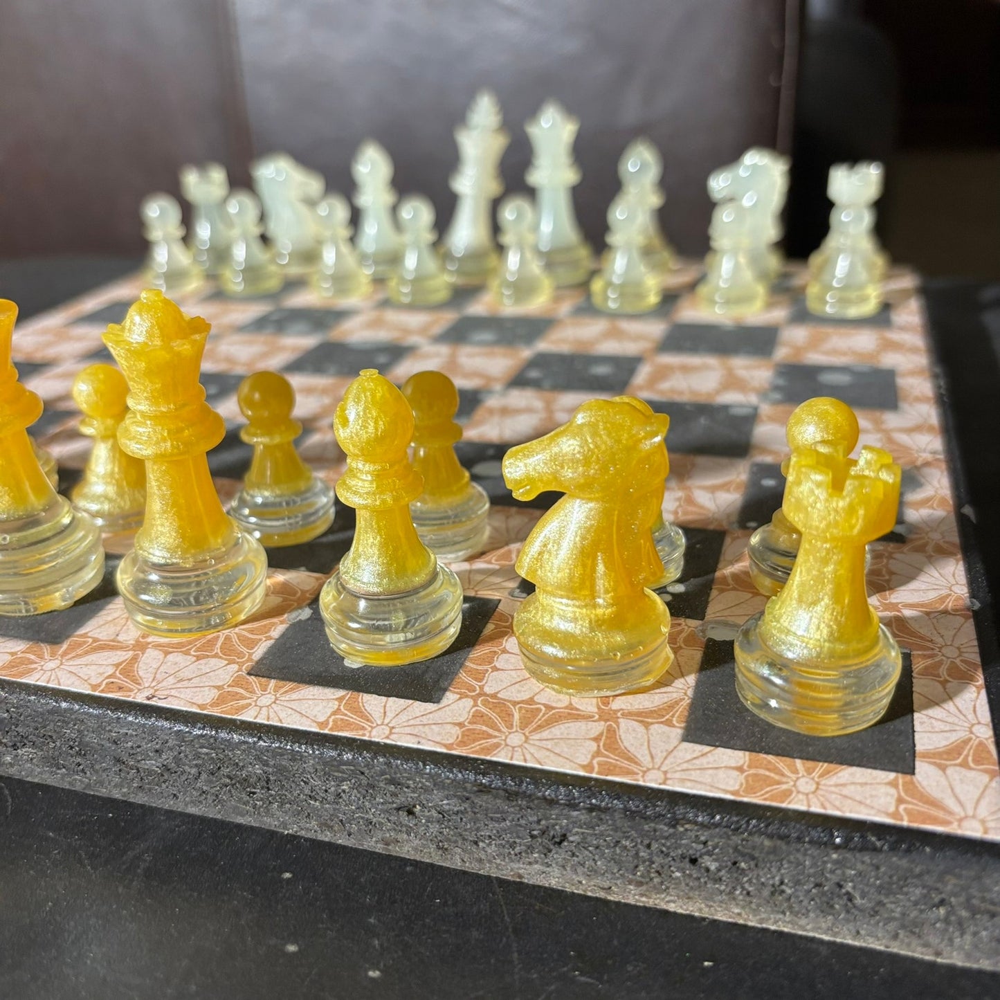 Vintage Brown Patter - Scrapbook Chess Set