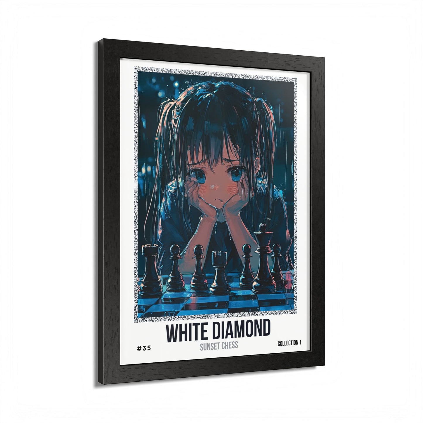 White Diamond - Collection 1 Card #35 - Sunset Card Poster Framed 12"x16"