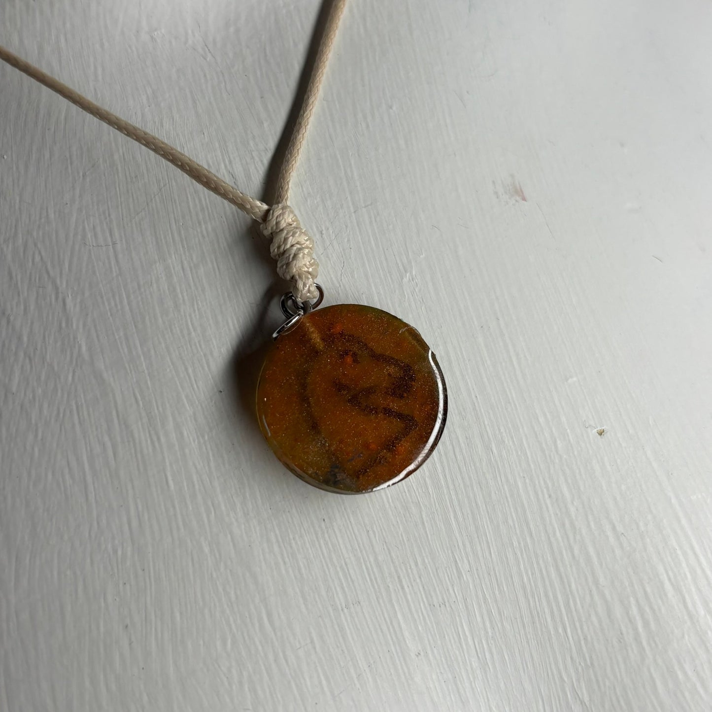 Coffee Brown Knight - Handmade Resin Chess Necklace