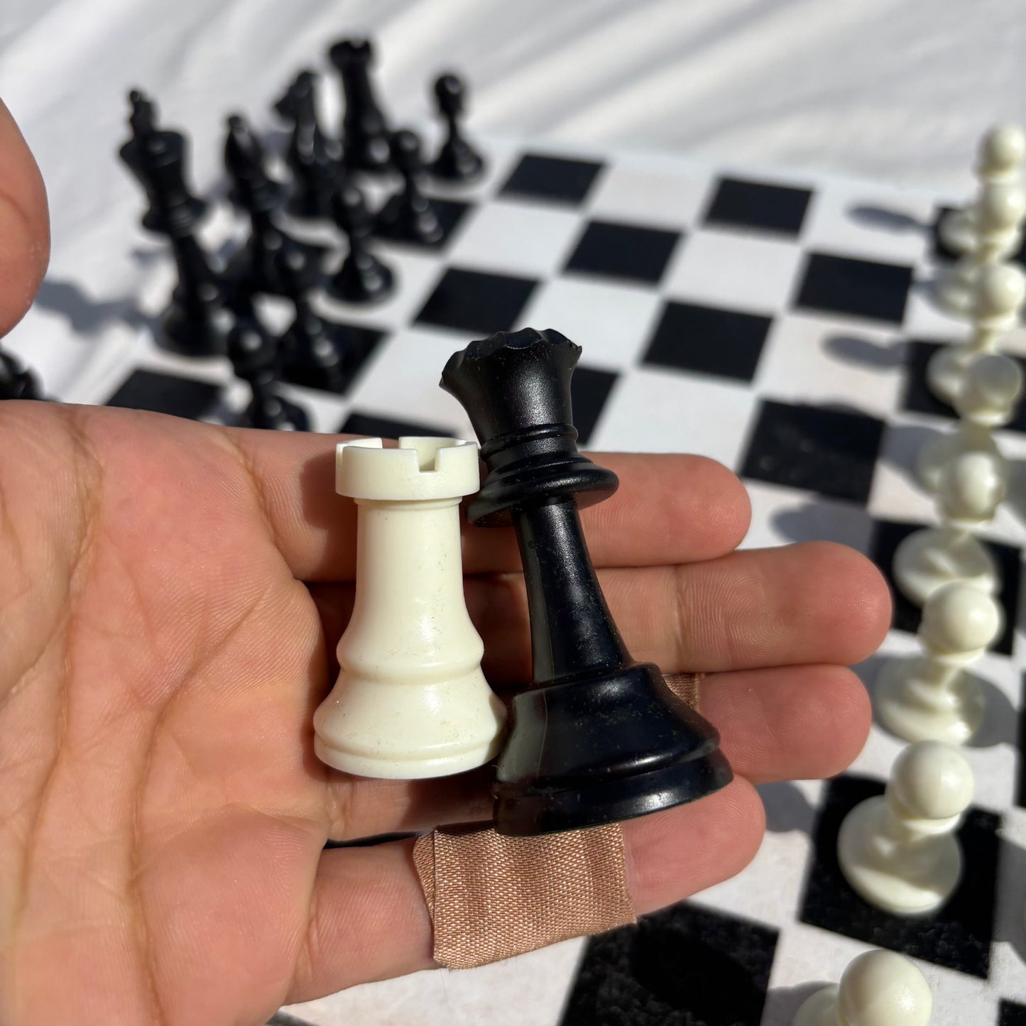 White & Black - Painted Chess Set