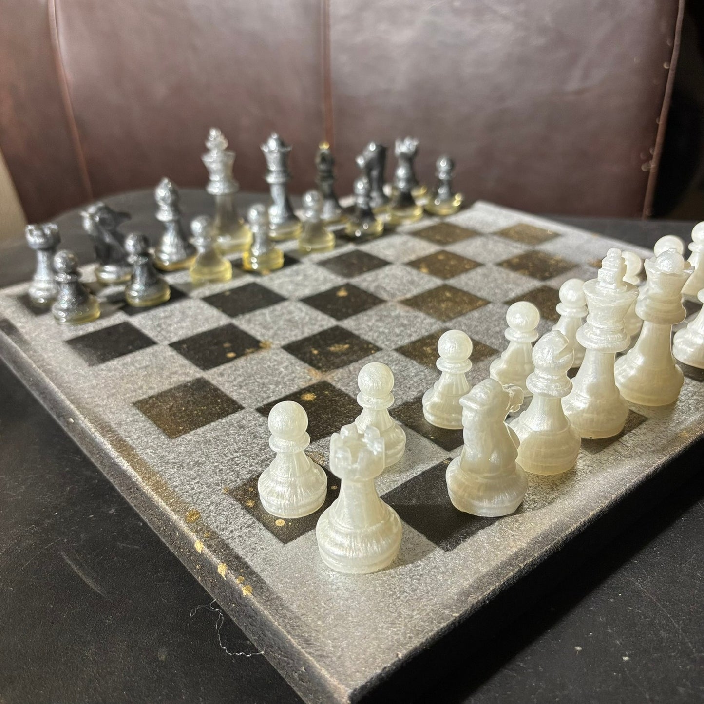 Silver Chrome Gold - Painted Chess Set