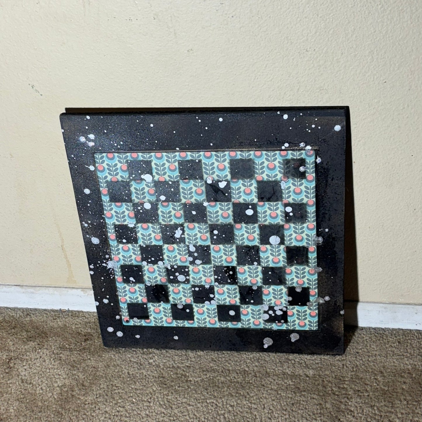 Green Orange Pattern - Large Scrapbook Chess Board