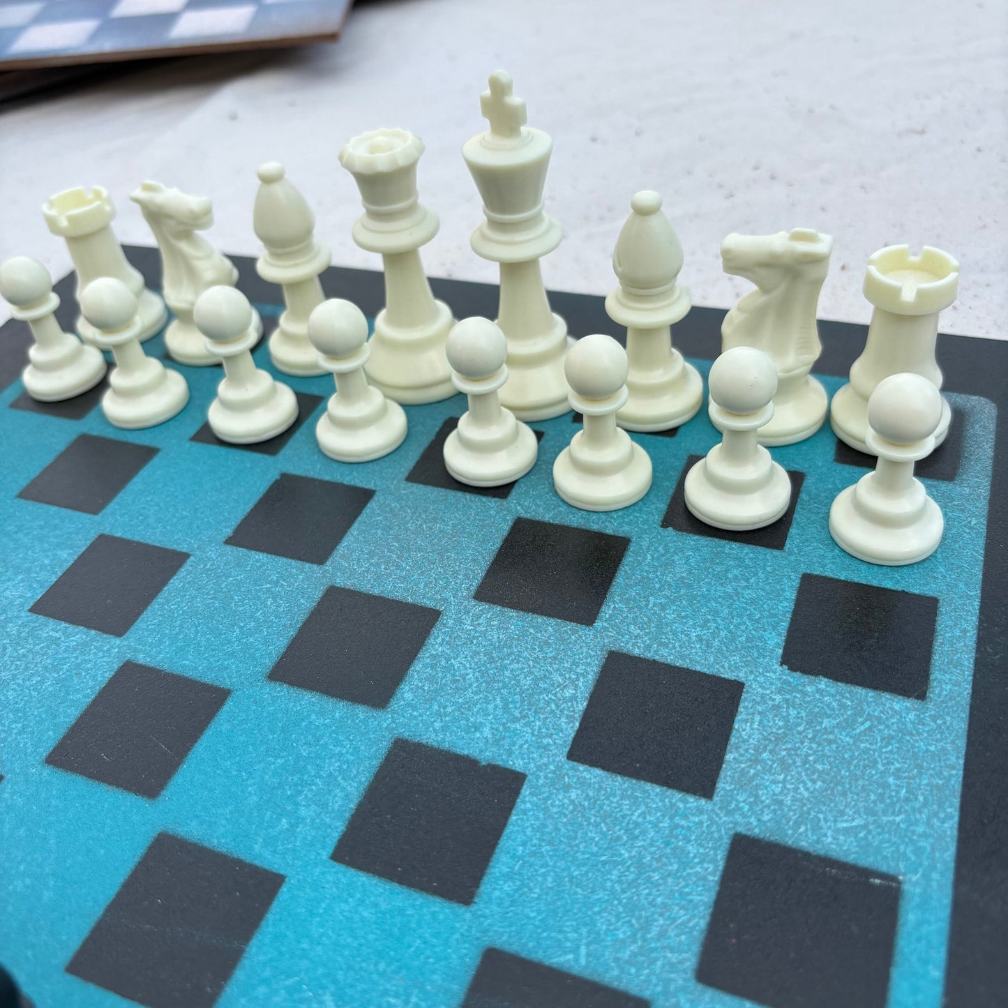 Beautiful Blue - Painted Chess Set