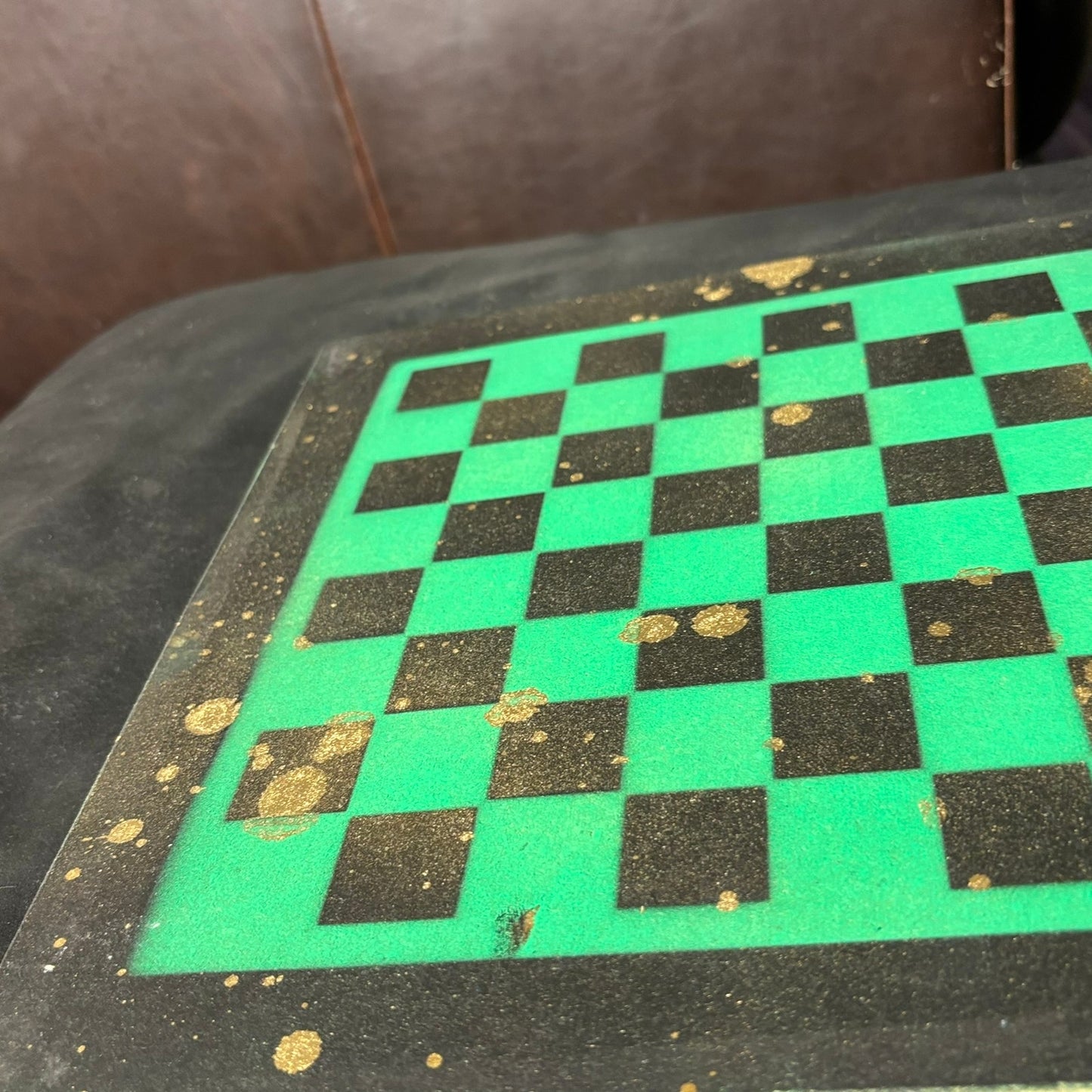 Golden Green - Painted Chess Set