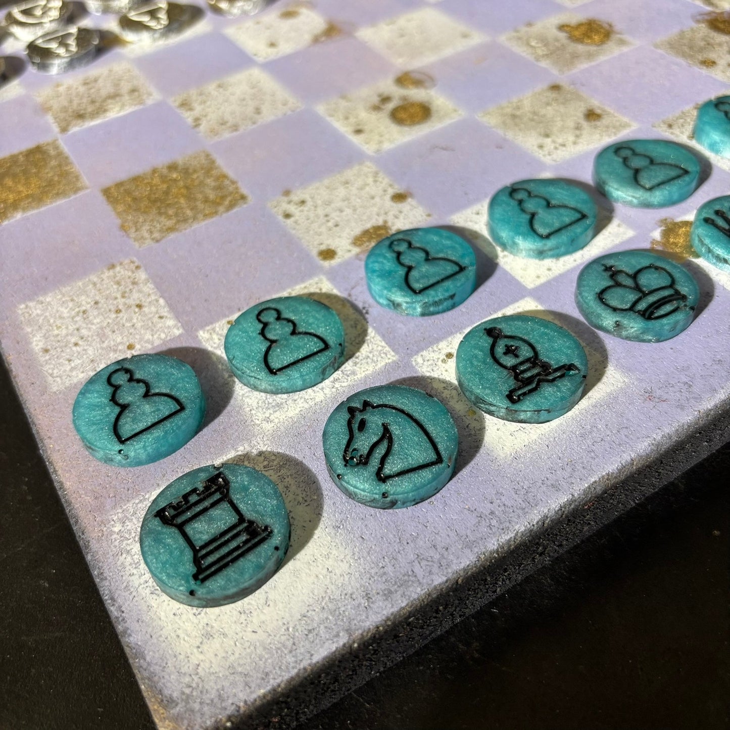 Simple Purple - Painted Chess Set