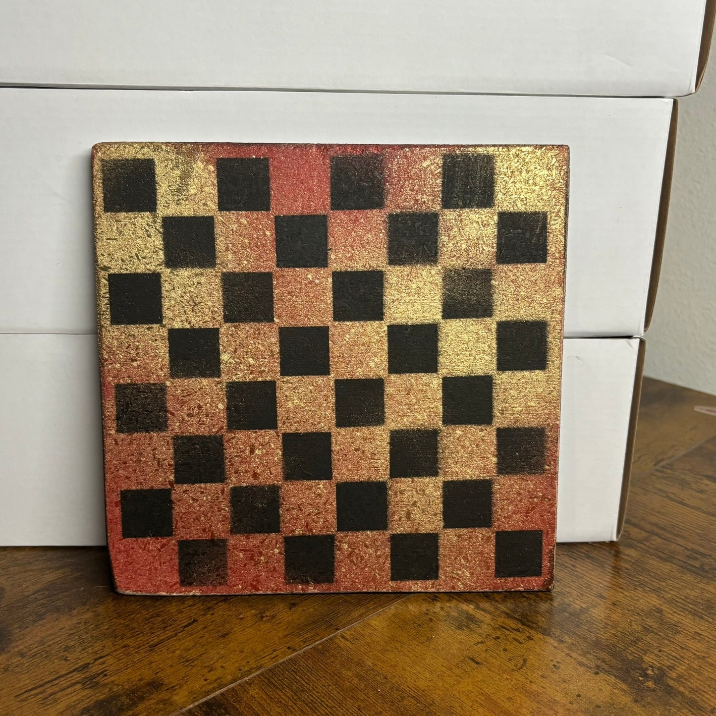 Golden Orange Hue - Painted Double Sided Chess Board