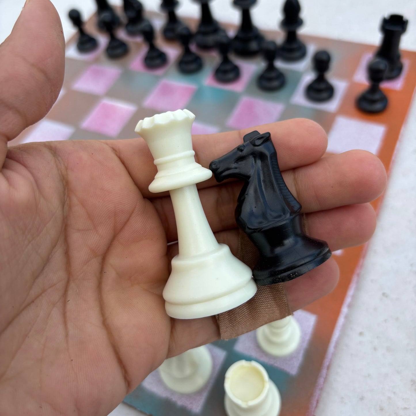 Pink Mist - Painted Chess Set