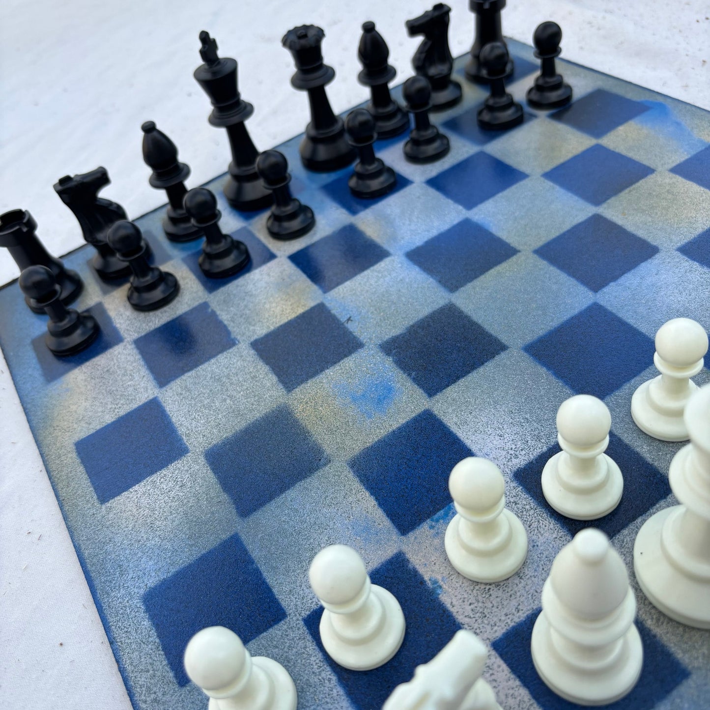 Smooth Blue - Painted Chess Set