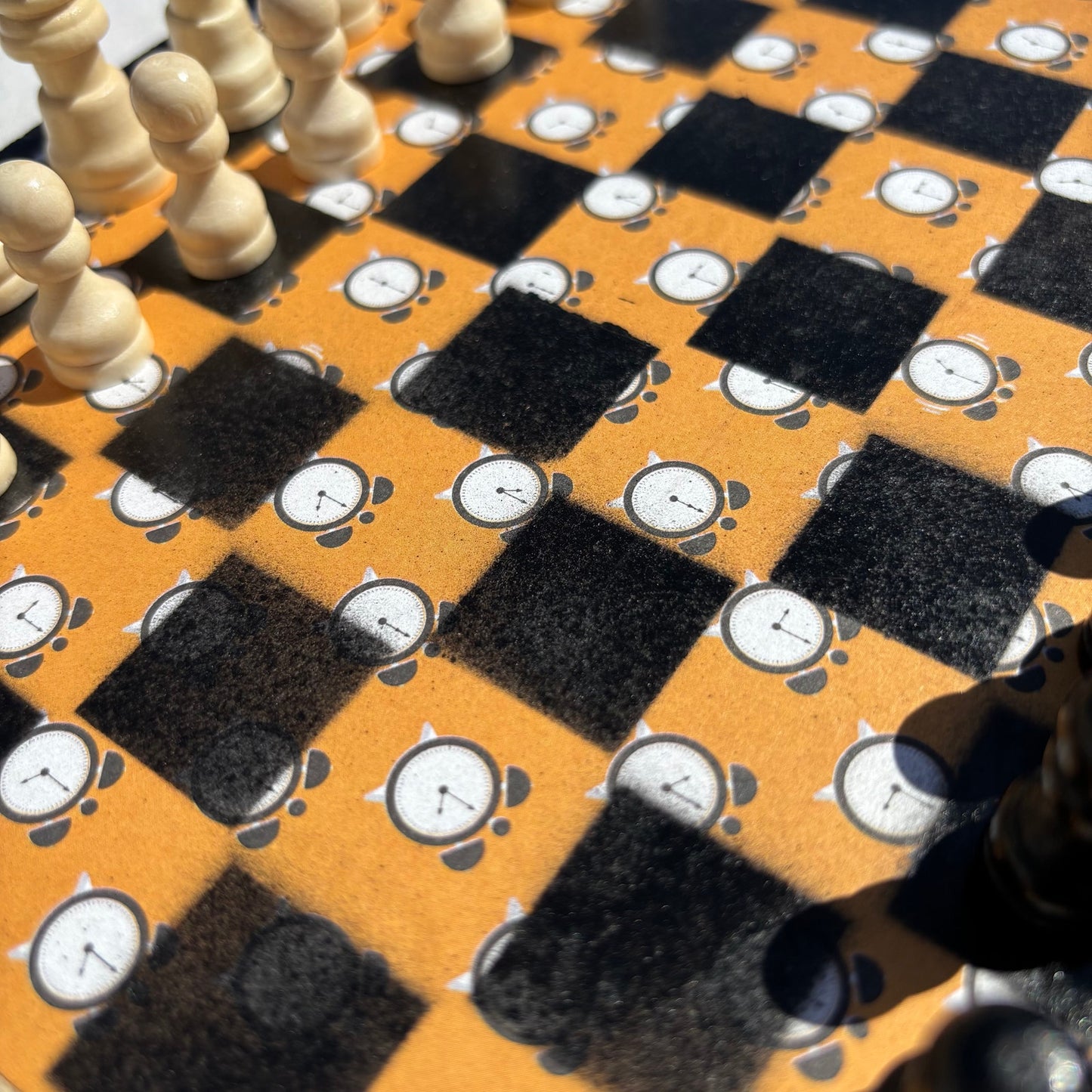 Orange Clocks - Scrapbook Chess Set