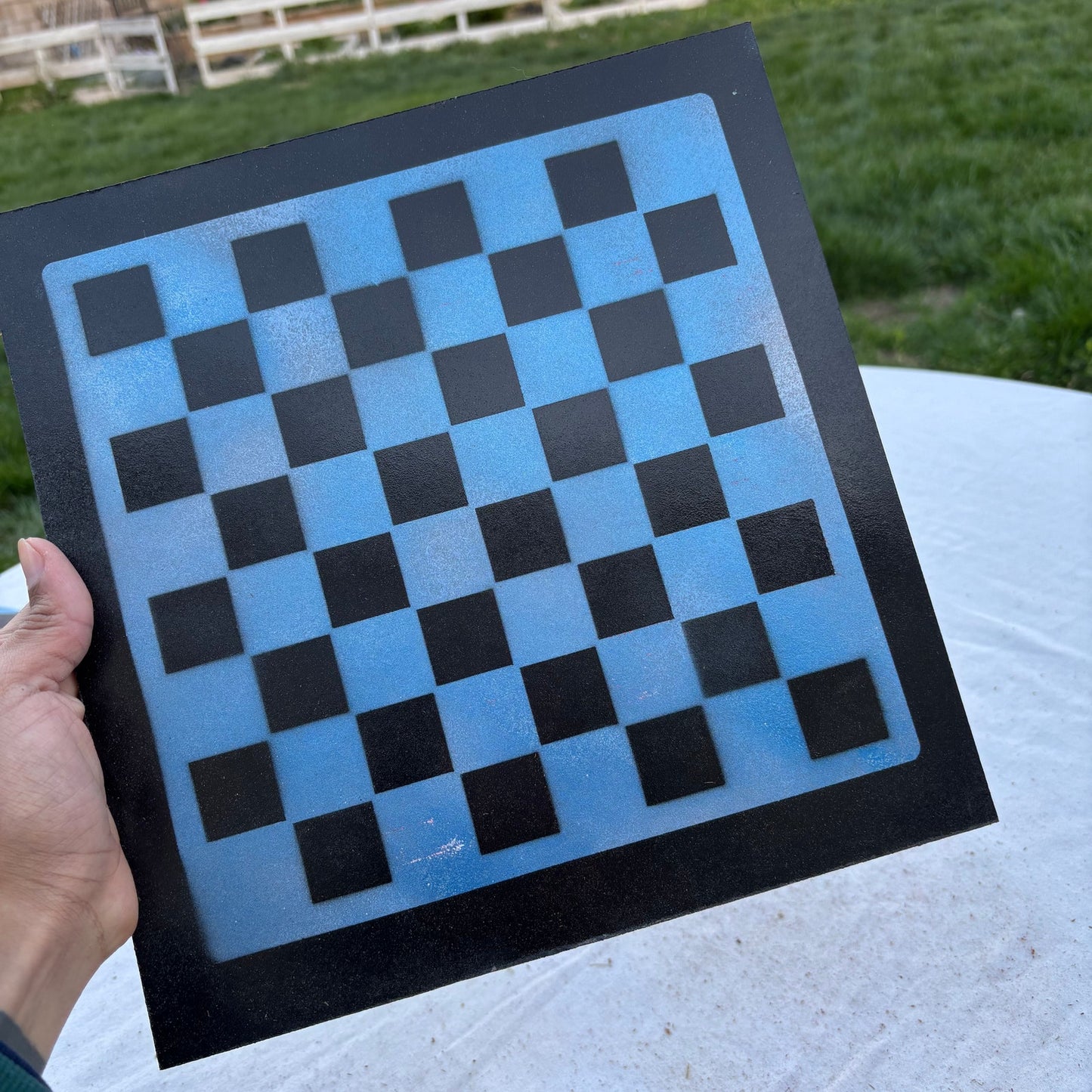Simple Blue - Painted Chess Set