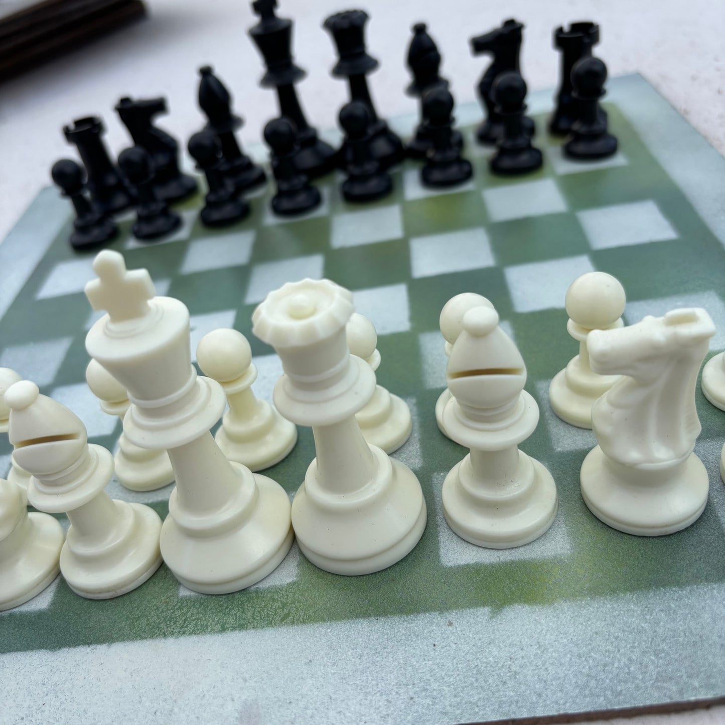 Lime Green - Painted Chess Set