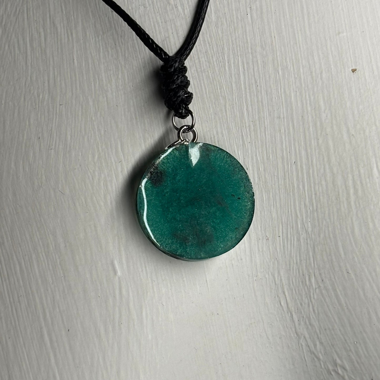 Dark Mint Green Queen - Handmade Resin Chess Necklace