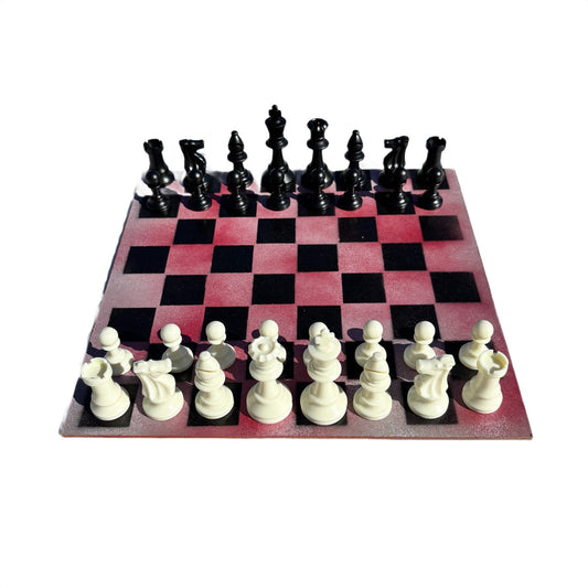 Misty Red - Painted Chess Set