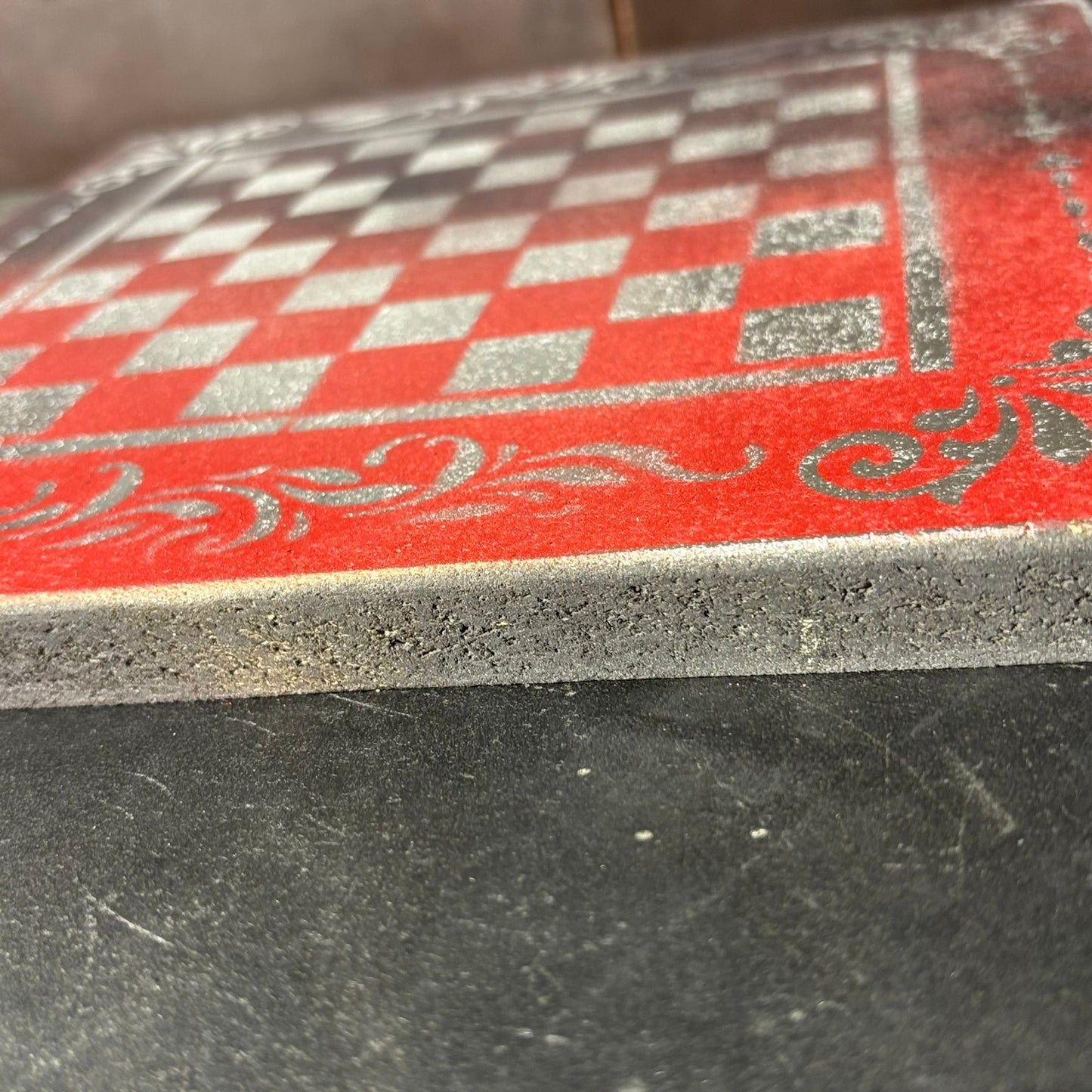 Emperors Red & Black - Painted Chess Board