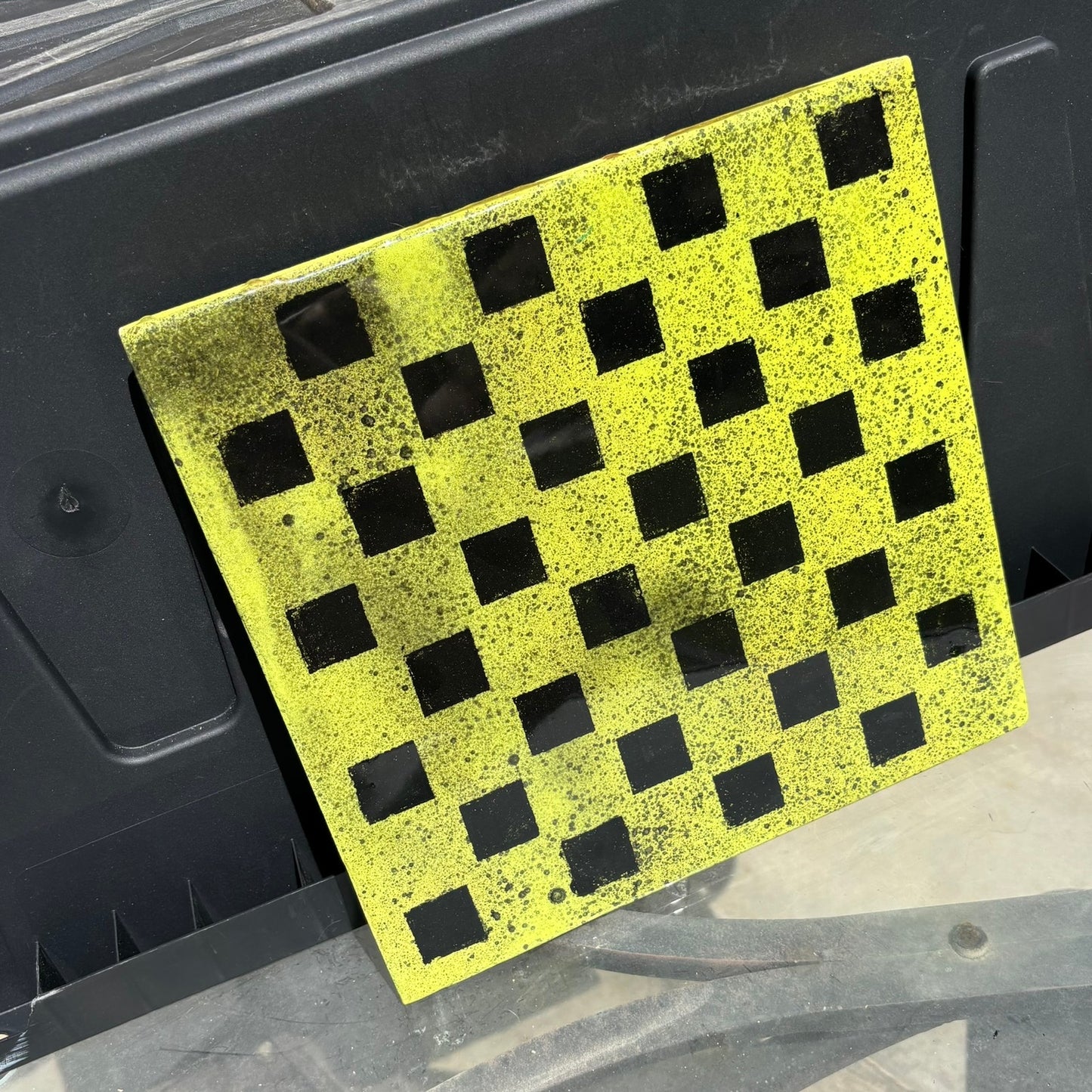 Speckled Lime Green - Resin Coated Chess Board