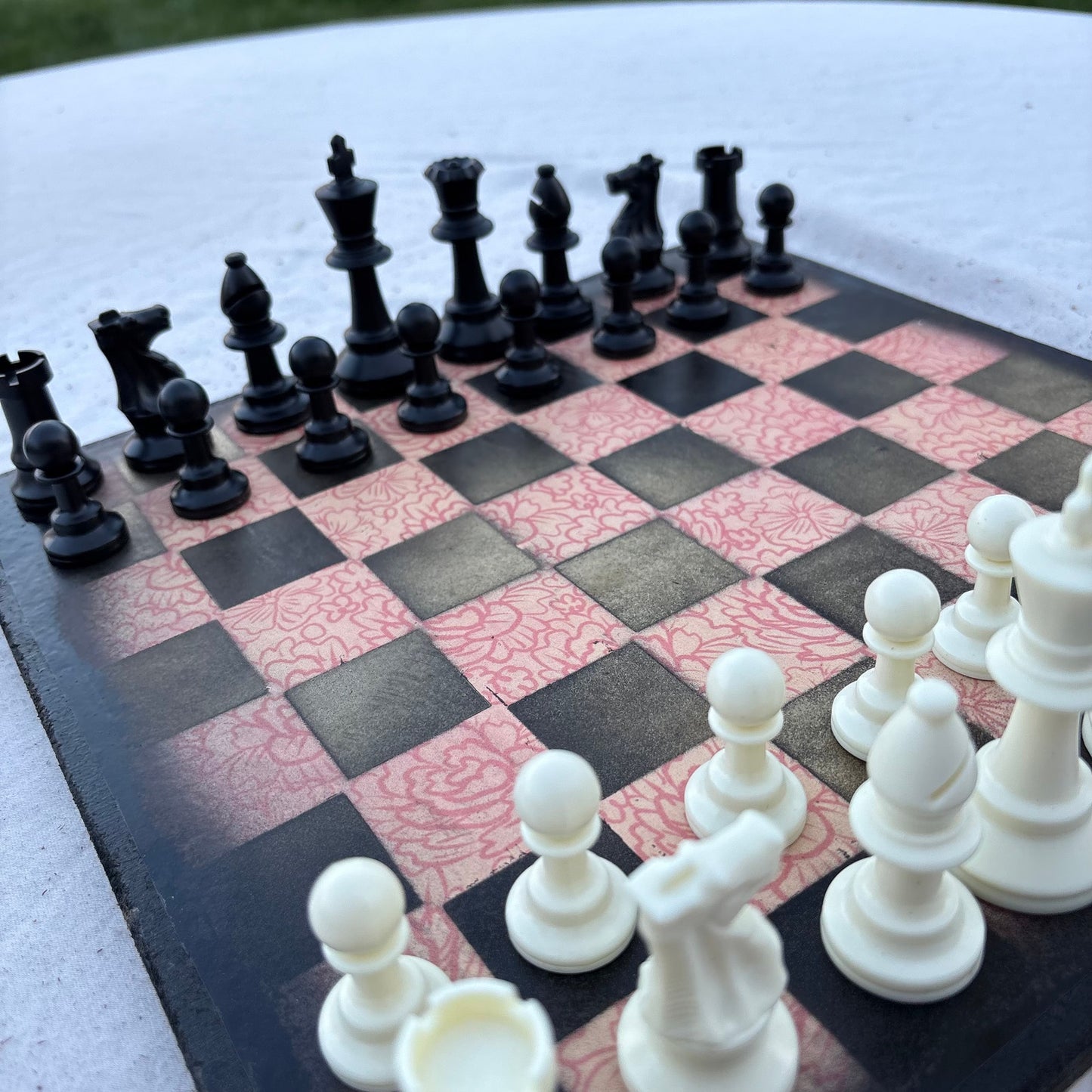 Peach Pattern - Scrapbook Chess Set
