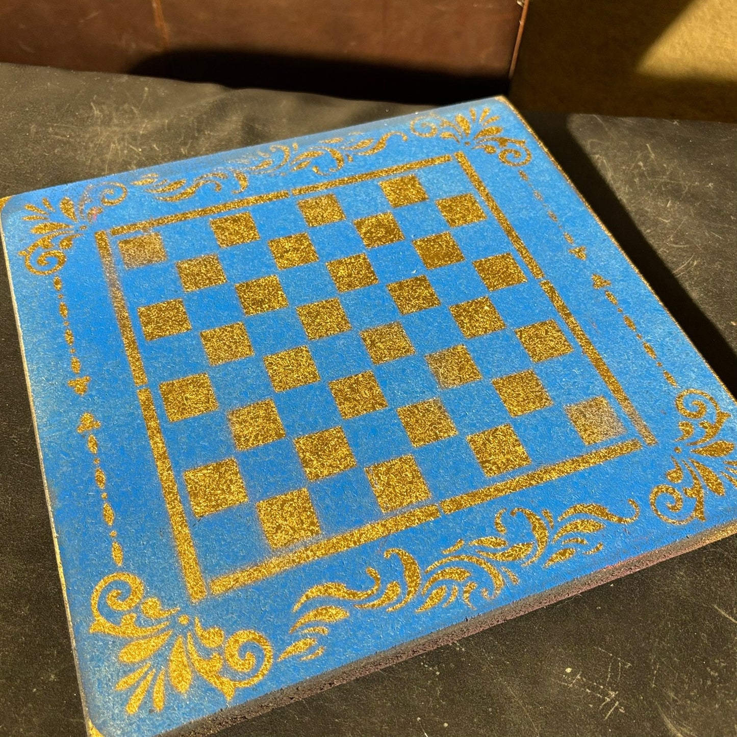 Supreme Blue & Gold- Painted Chess Set