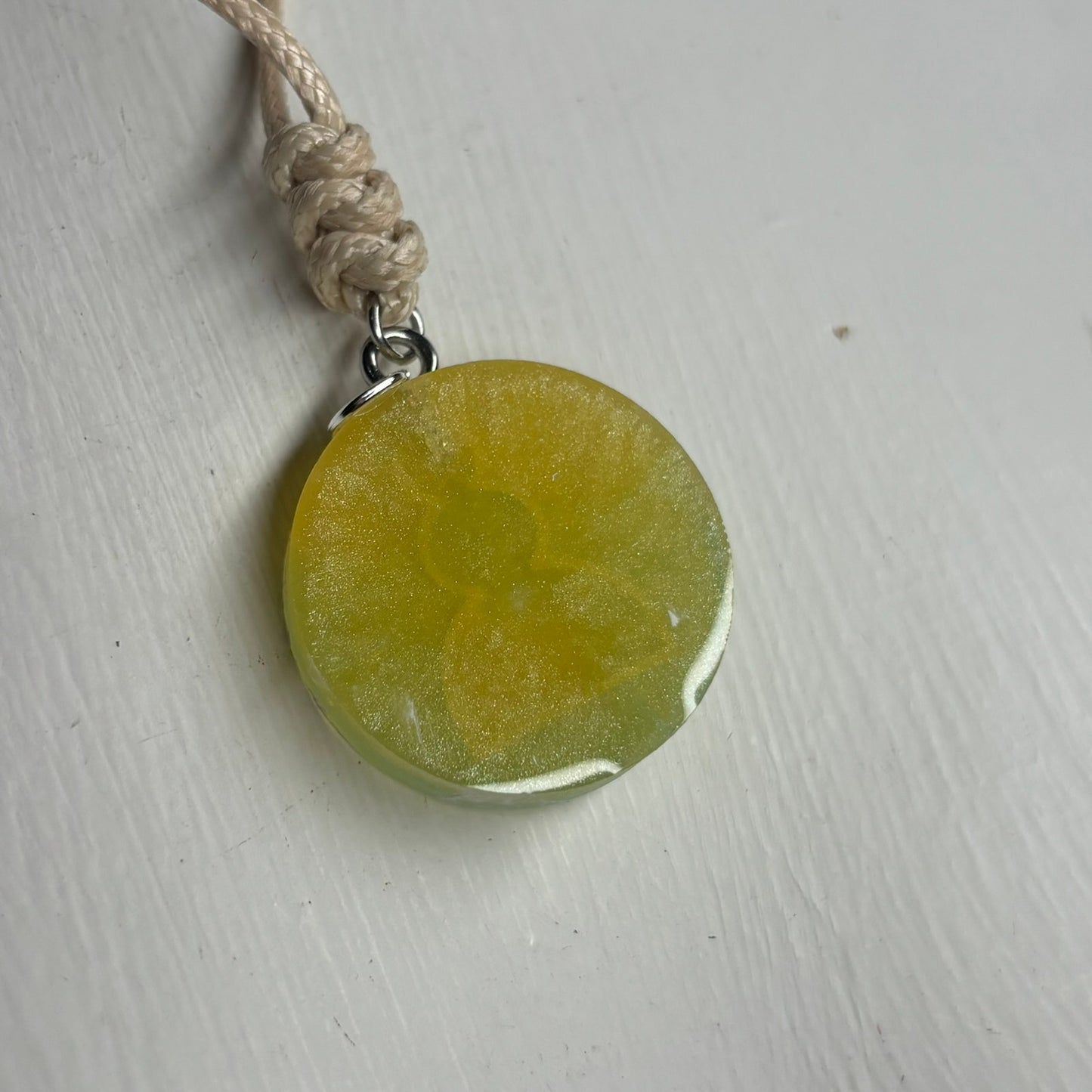 Cream Yellow Pawn - Handmade Resin Chess Necklace