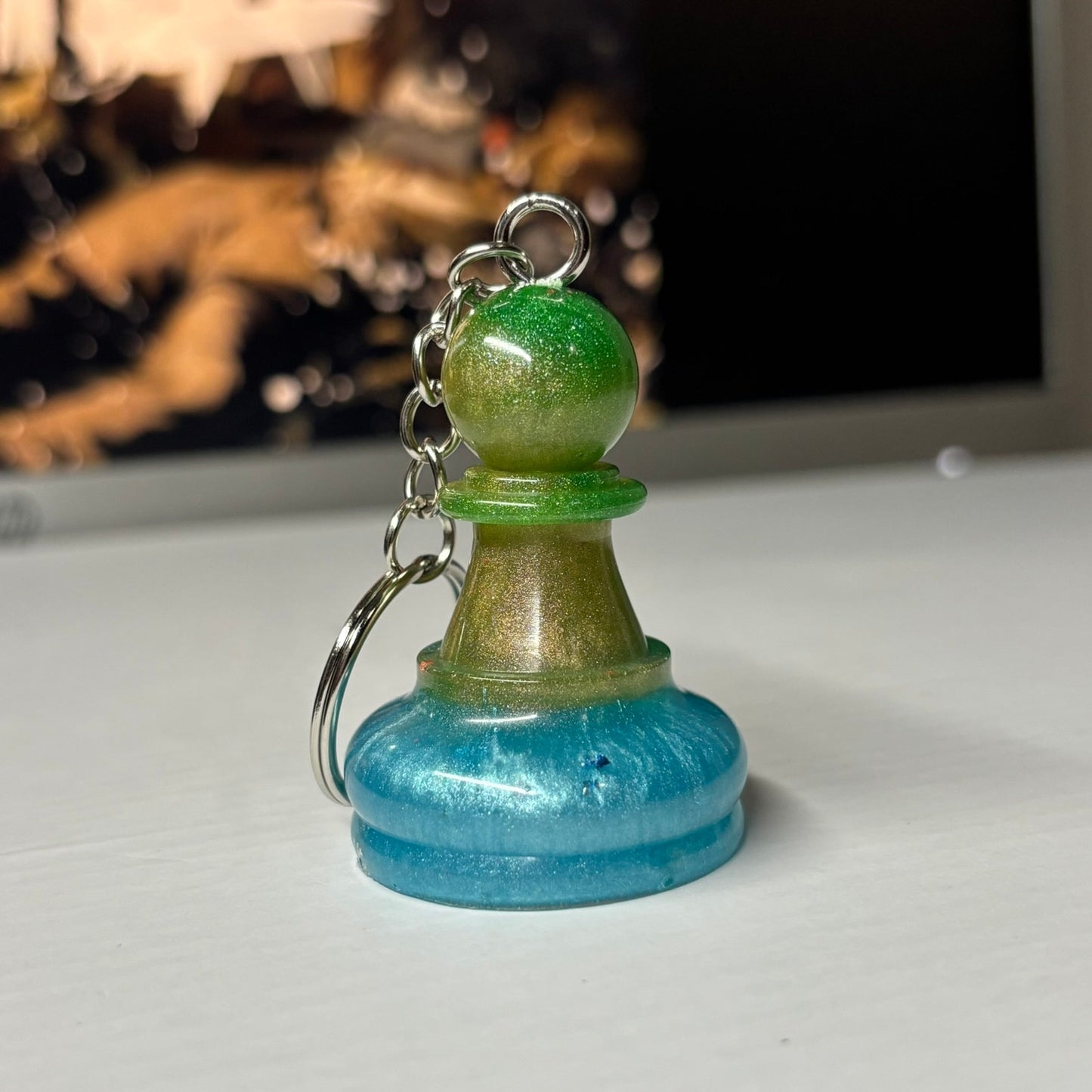 Colorful Pawn - Handmade Resin Keychain - Large Edition