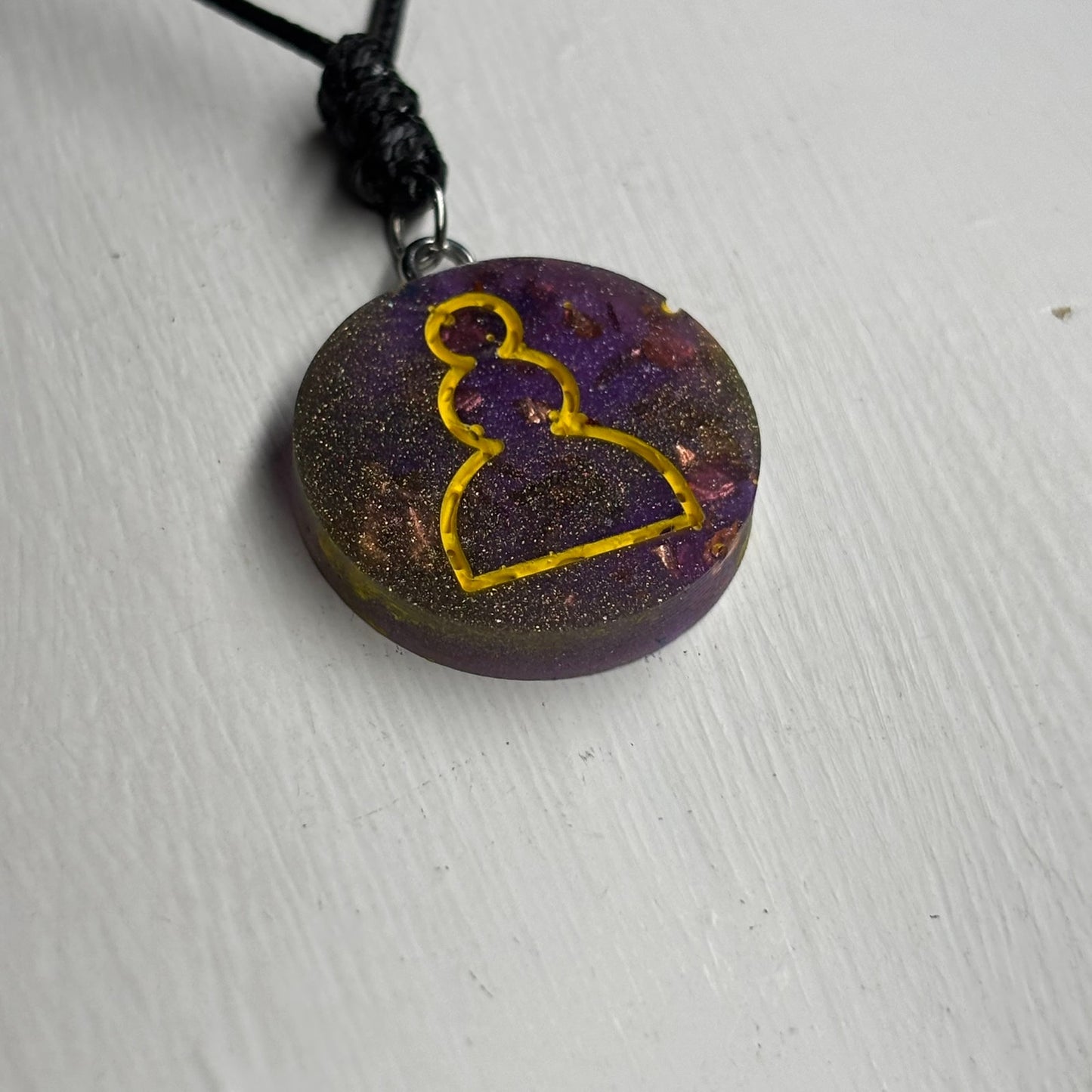 Purple Crystal Pawn - Handmade Resin Chess Necklace