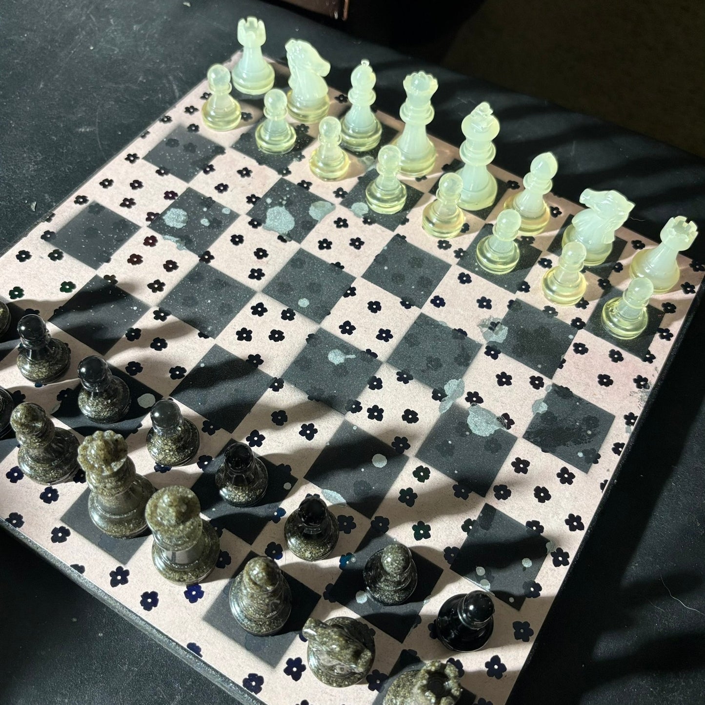 Mini Flowers - Scrapbook Chess Set