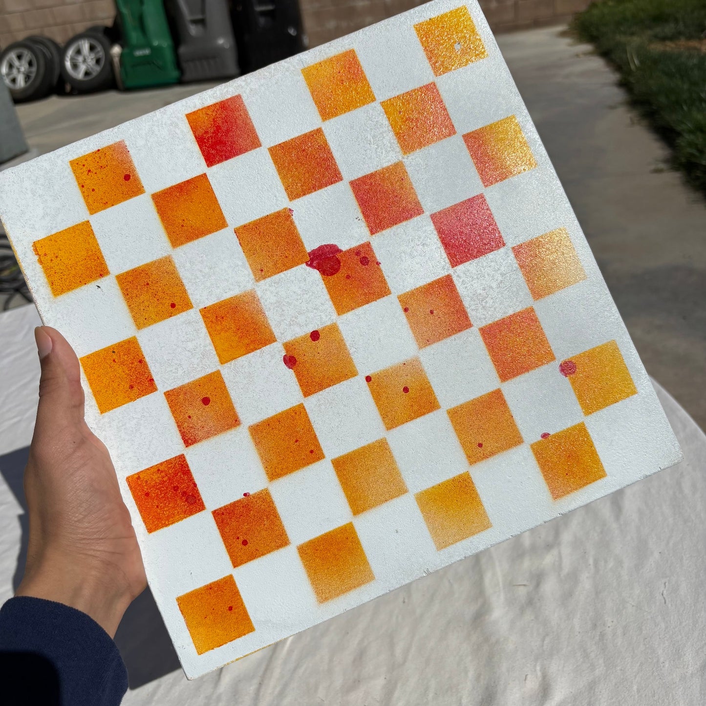 Fire Orange & White - Chinese Edition Chess Set