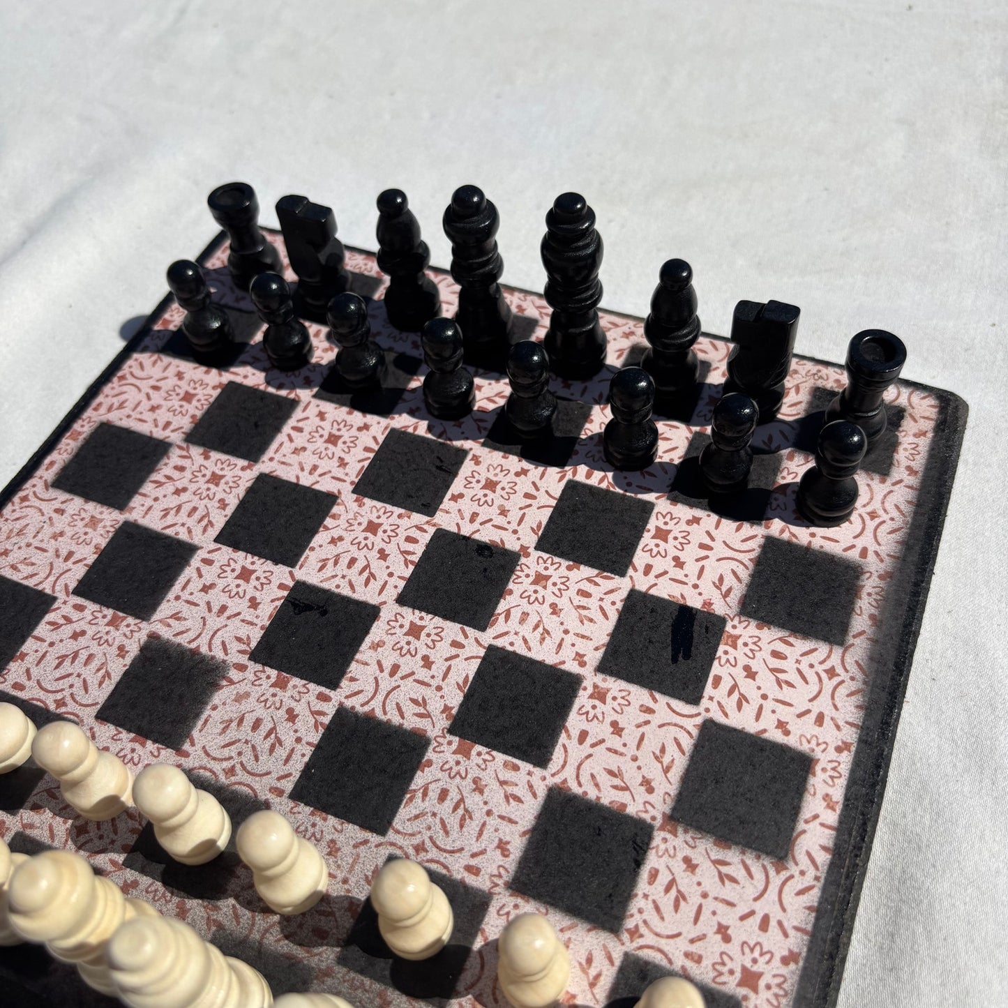 Vintage Cream - Scrapbook Chess Set