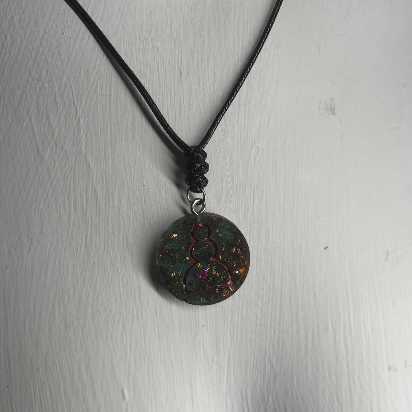 Golden Green Pawn - Handmade Resin Chess Necklace